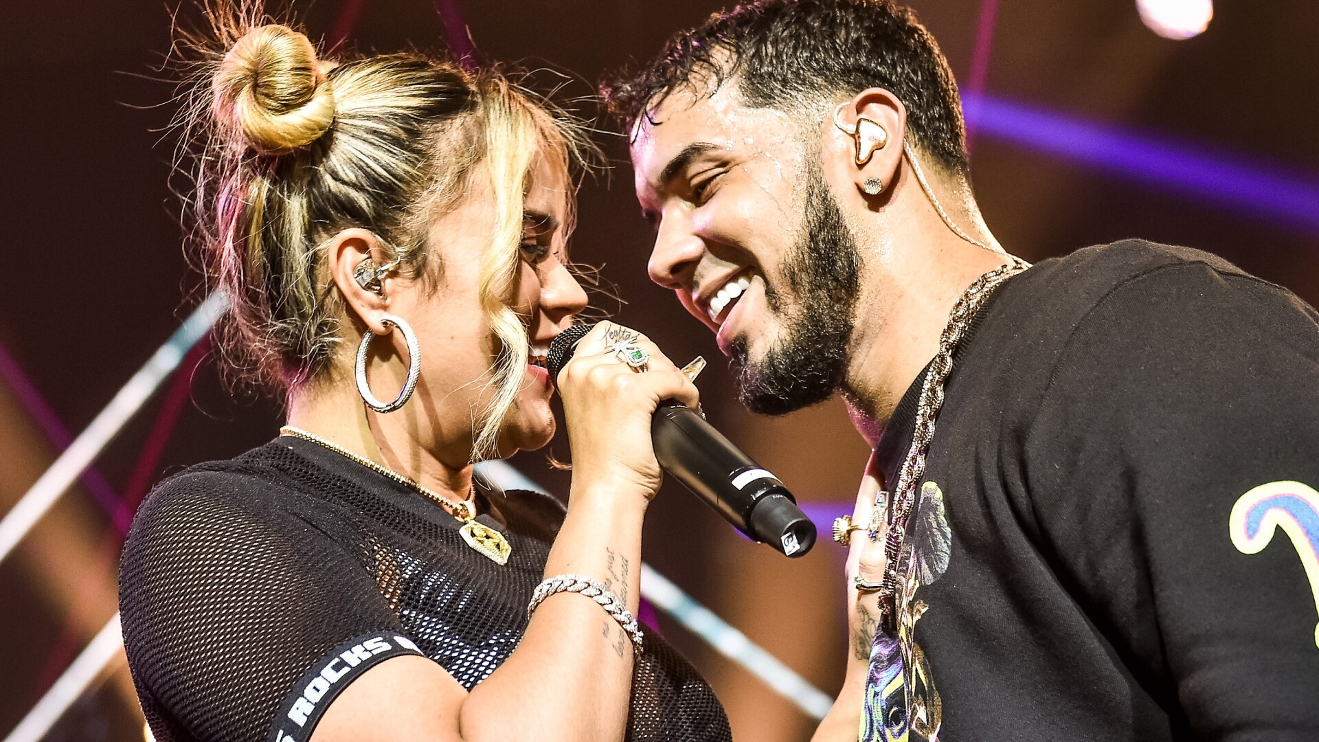 Anuel AA: Collaboration with Karol G, A Colombian singer and songwriter. 1920x1080 Full HD Wallpaper.