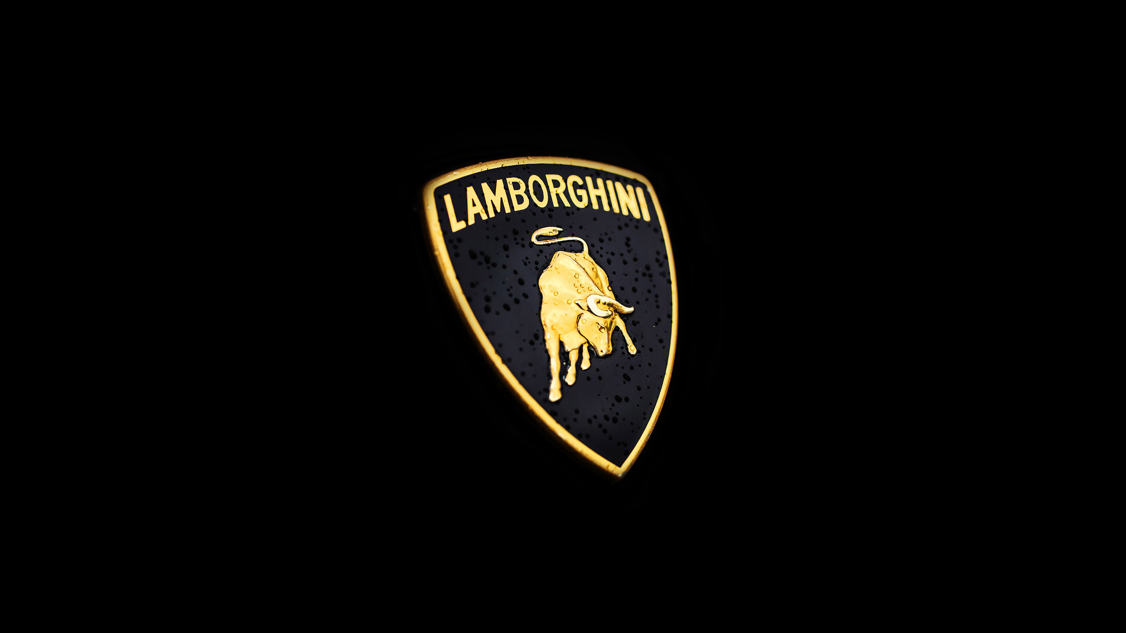 Lamborghini Logo, Car art, Minimal dark, AI03, 3840x2160 4K Desktop