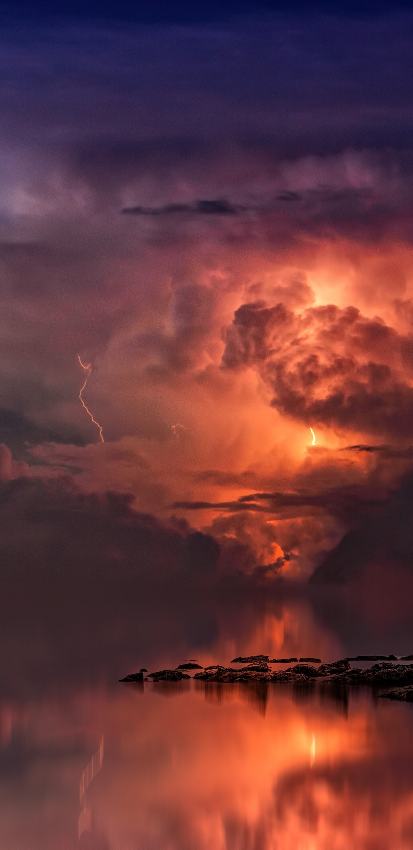 Gewittersturm, Wolken, Samsung Galaxy Hintergrundbild, Natur, 1440x2960 HD Handy