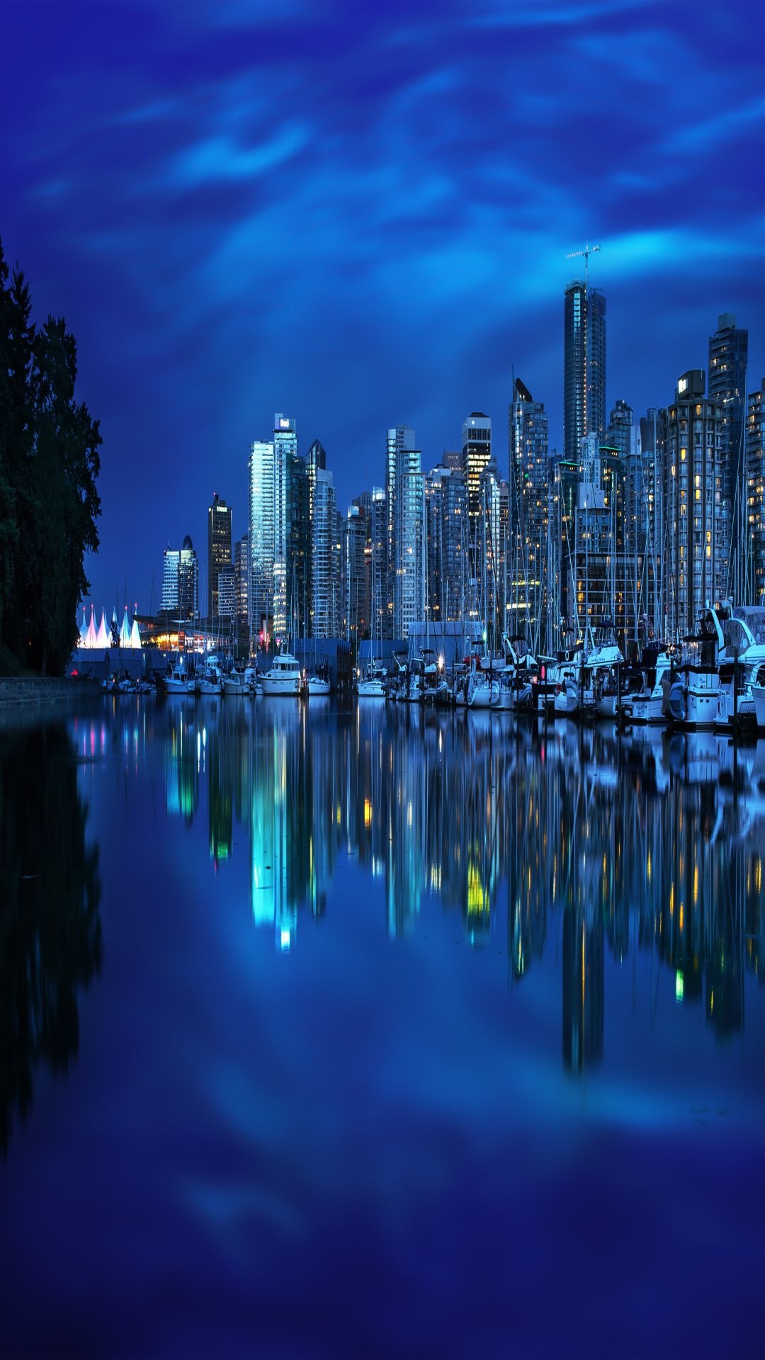 Enchanting night views, Magical ambiance of Vancouver, Dazzling city lights, Captivating skyline, 1080x1920 Full HD Phone