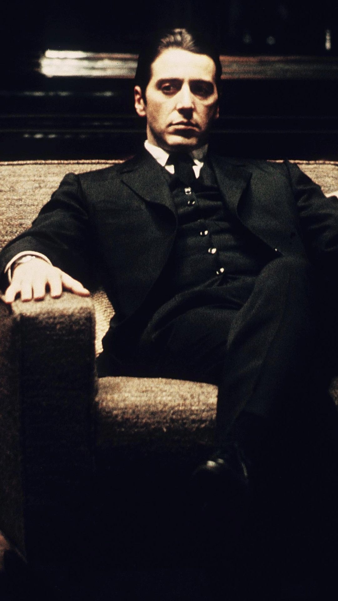 Michael Corleone, Godfather tribute, Striking iPhone wallpapers, Iconic imagery, 1080x1920 Full HD Handy