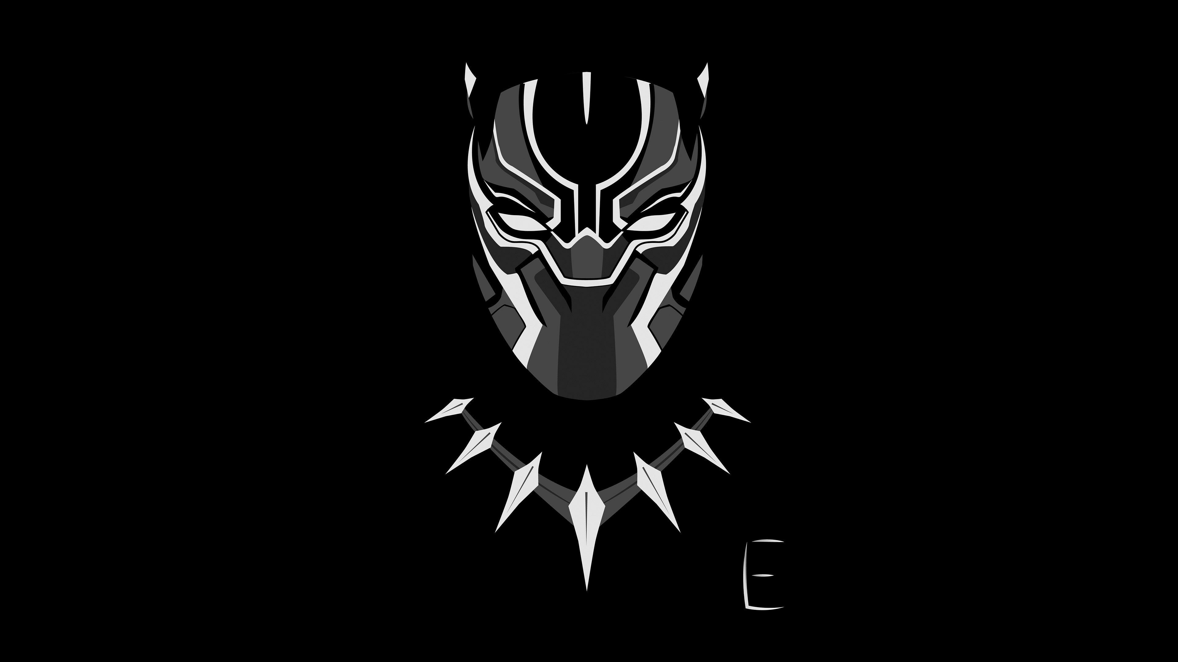 Black Panther: Wakanda Forever: MCU, Superhero, Minimalist, Art. 3840x2160 4K Background.