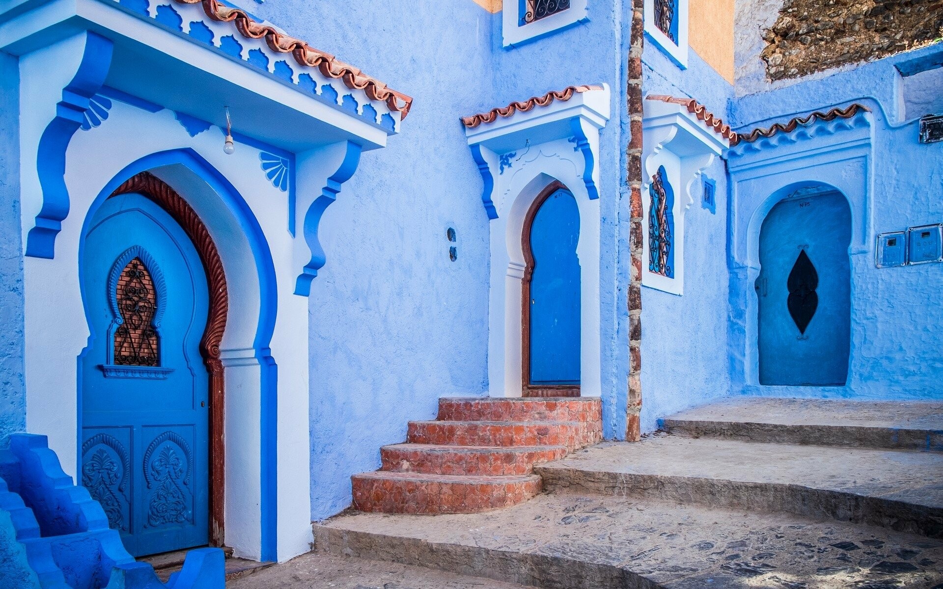 Morocco: Chefchaouen, The country gained independence from France in 1956. 1920x1200 HD Wallpaper.