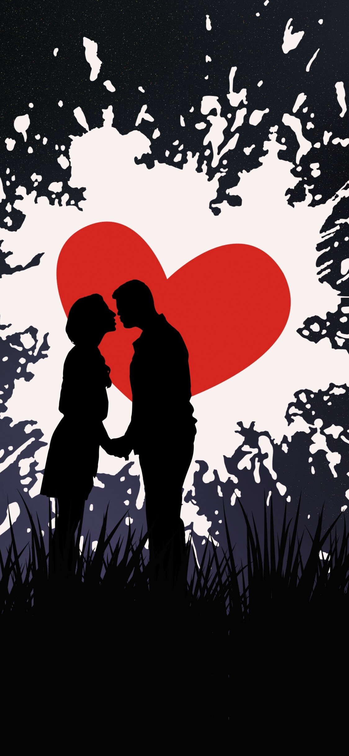 Kiss: Love, Heart, Valentine's Day. 1130x2440 HD Background.