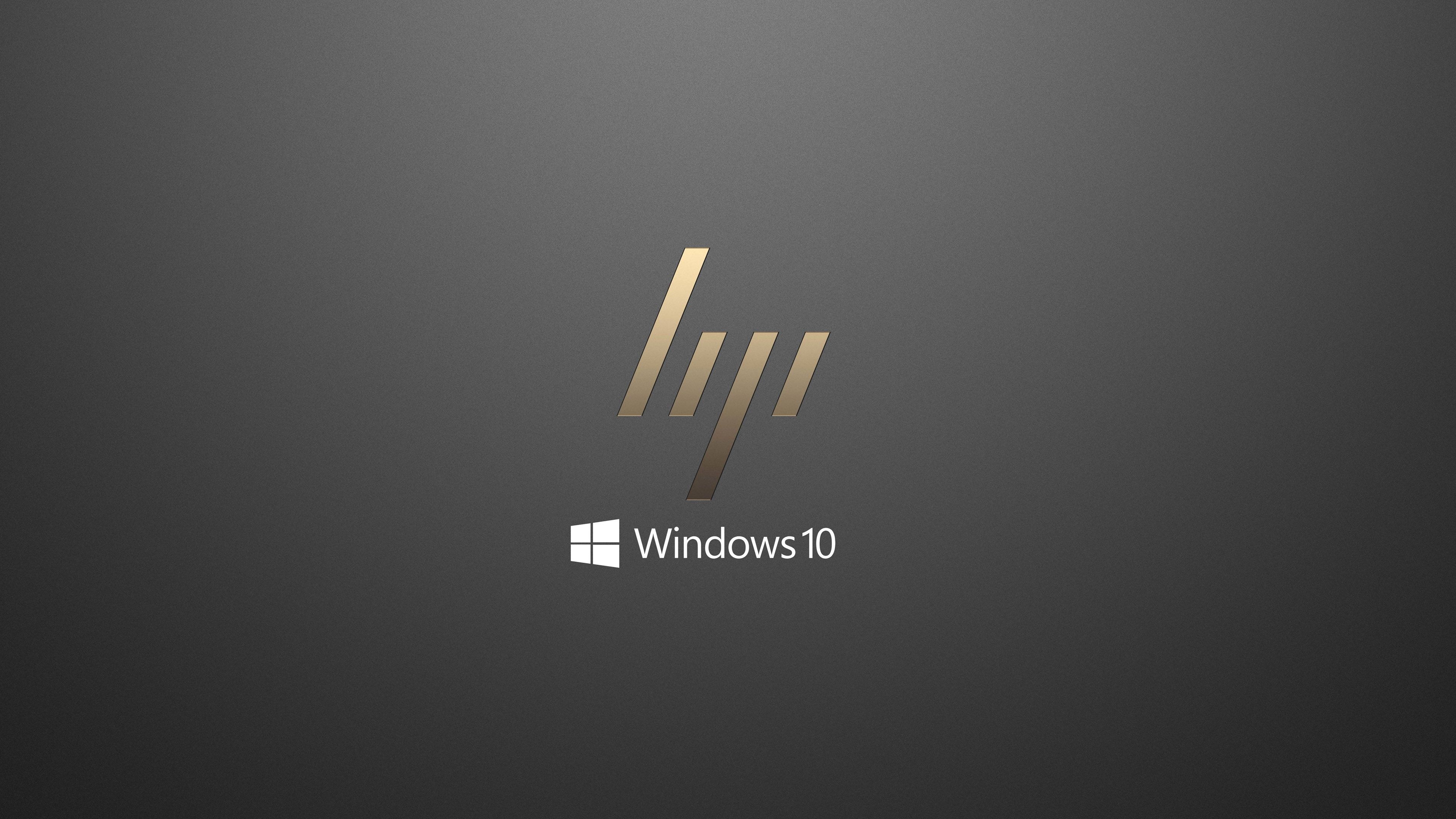 HP, Windows 10, HP logo, Tech background, 3840x2160 4K Desktop