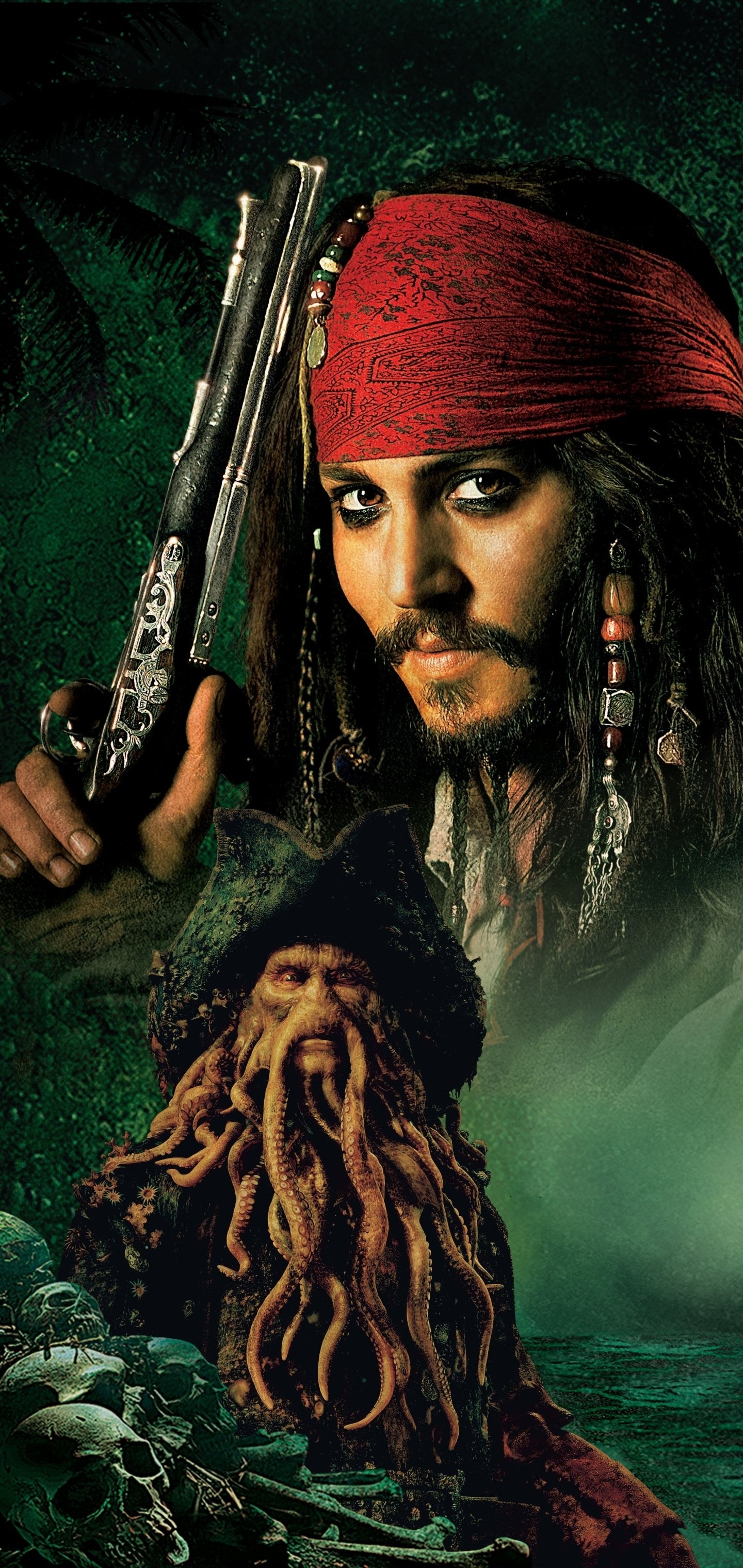 Bill Nighy, Pirates of the Caribbean, Film, Adventure, 1440x3040 HD Phone