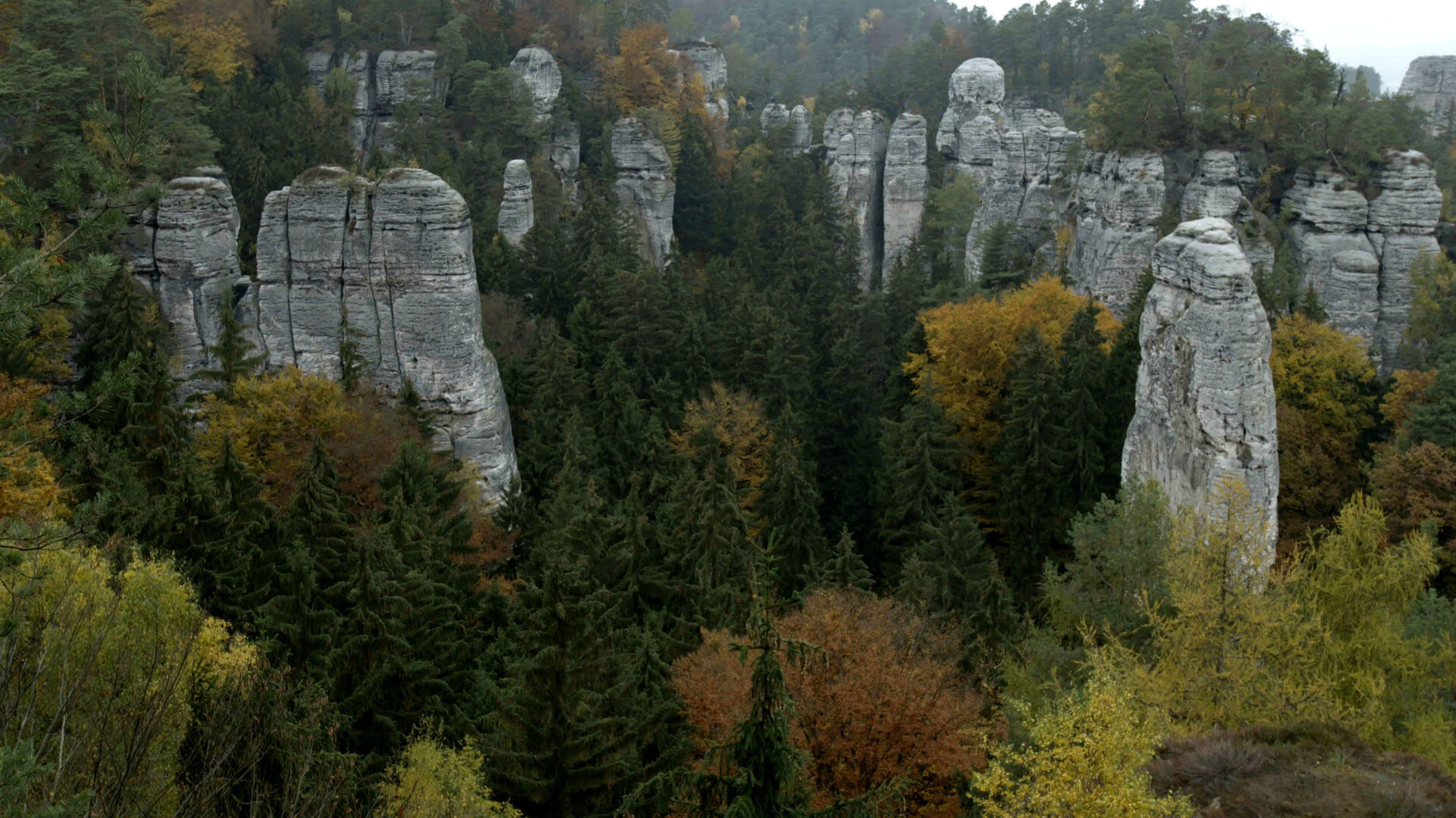 Czechia (Czech Republic): Hruboskalsko, Rock towns and formations, Natural landscape. 1920x1080 Full HD Wallpaper.