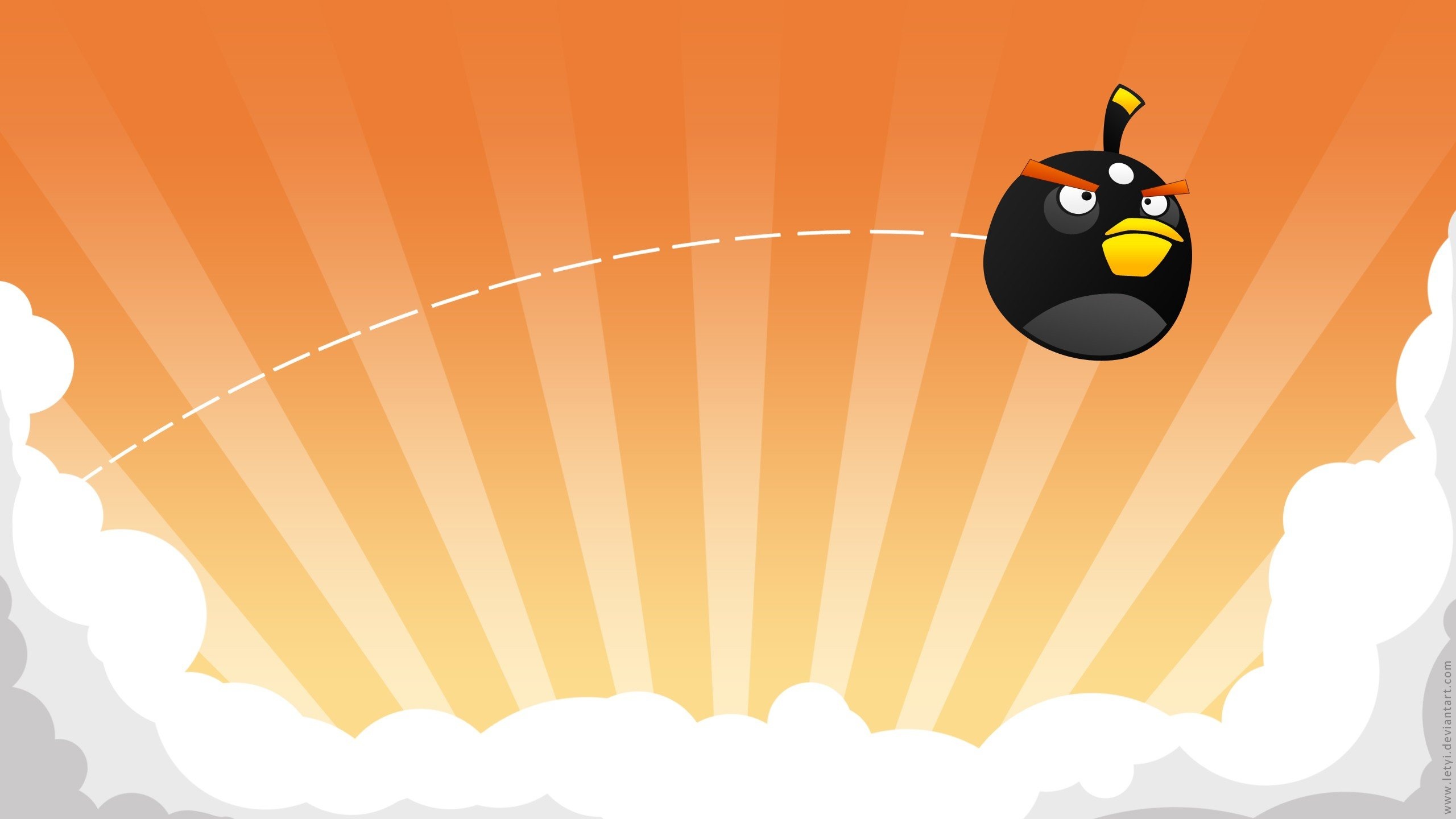 Black Angry Birds wallpapers, Dark-themed design, HD visuals, Bird character showcase, 2560x1440 HD Desktop