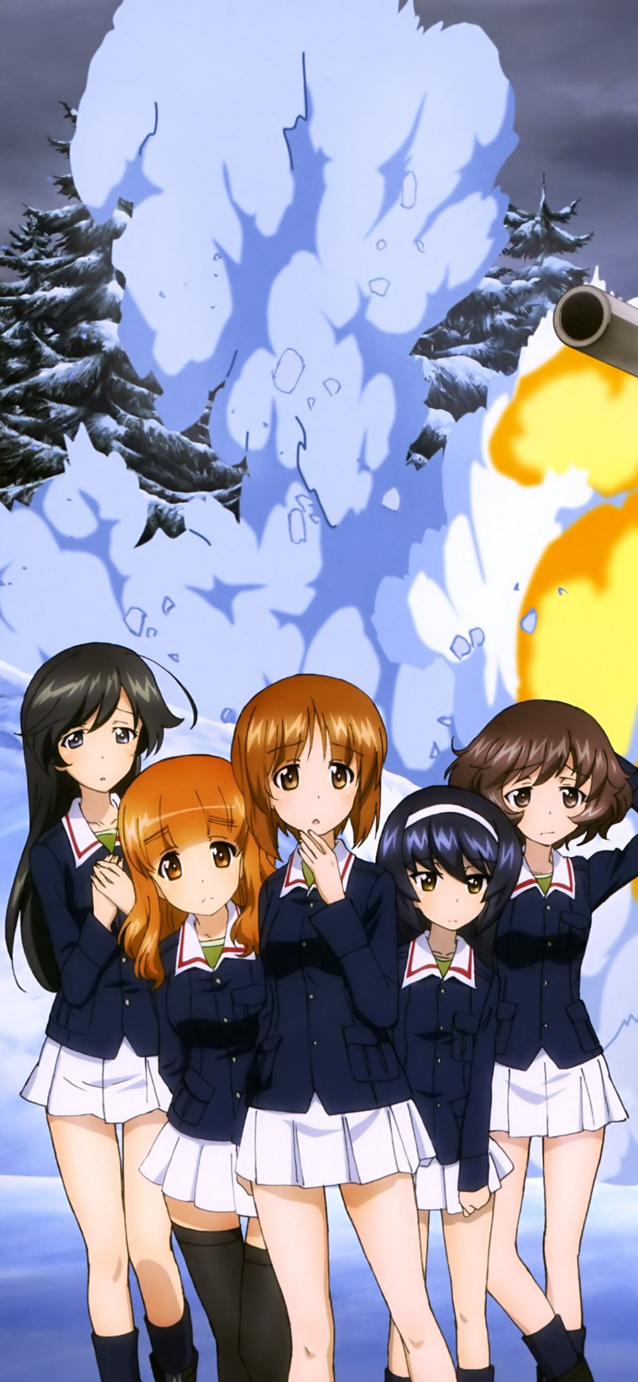 Girls und Panzer: Anime, The series was directed by Tsutomu Mizushima, The Sensha-do tournament. 1290x2780 HD Background.