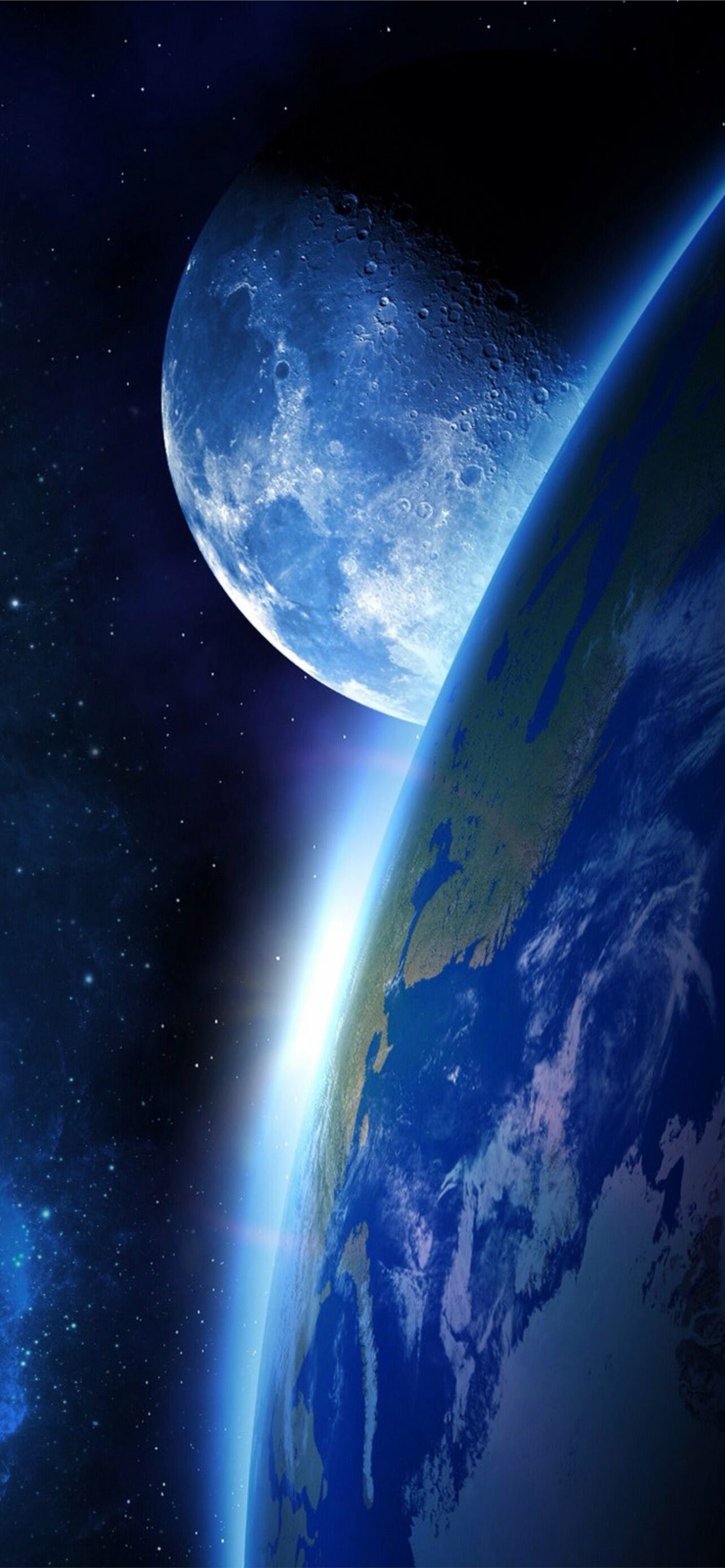 Earth: The fifth largest of the eight planets in our solar system, Moon. 1290x2780 HD Wallpaper.