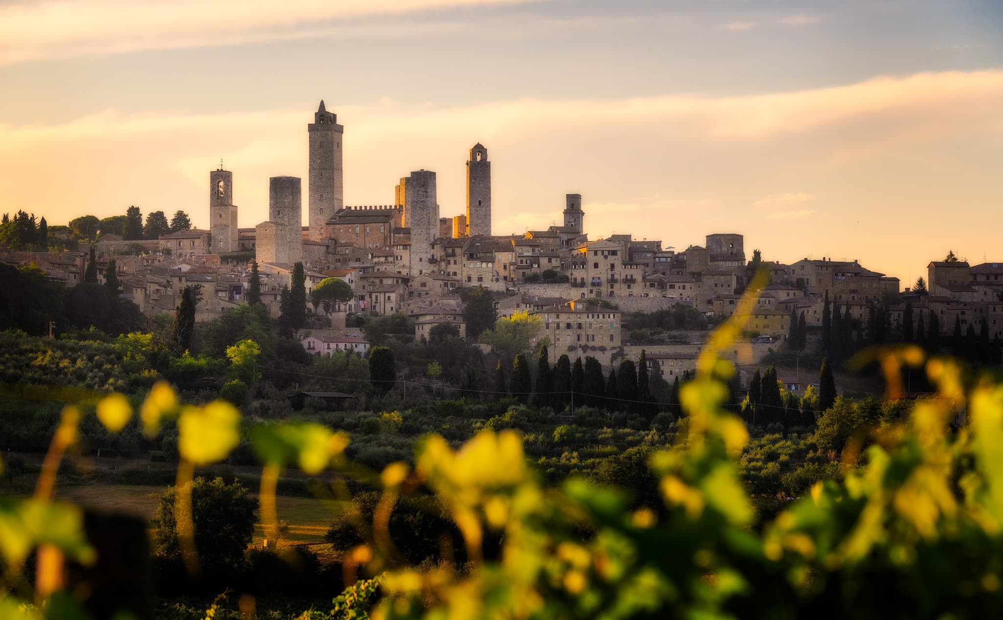 San Gimignano vineyards, Fine art photography, Tuscan landscapes, Wine country, 2050x1270 HD Desktop