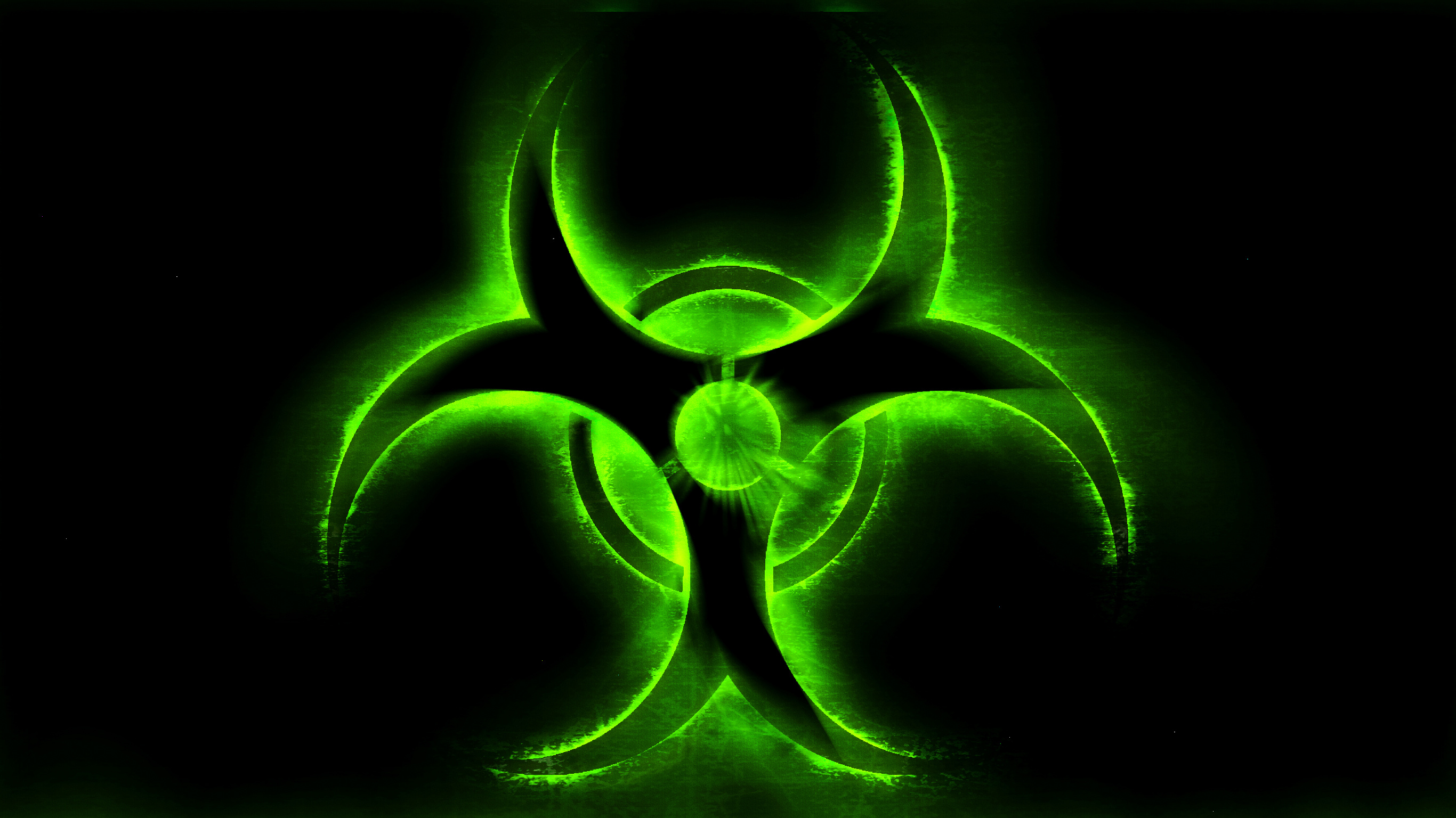 Green Biohazard: A biological hazard, A biological substance that poses a threat to the health of living organisms, primarily humans. 2740x1540 HD Background.