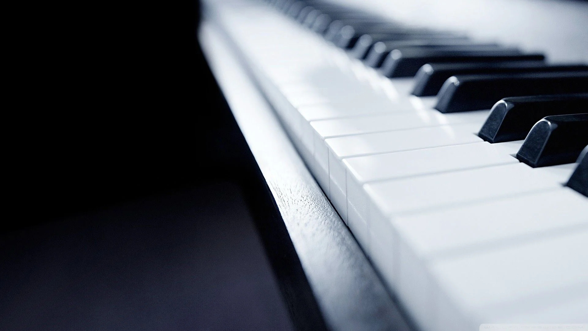 Piano: Smooth Row Of Keys, Lacquered Wood, Whalebones Were Used To Make Keys In The Past. 1920x1080 Full HD Wallpaper.
