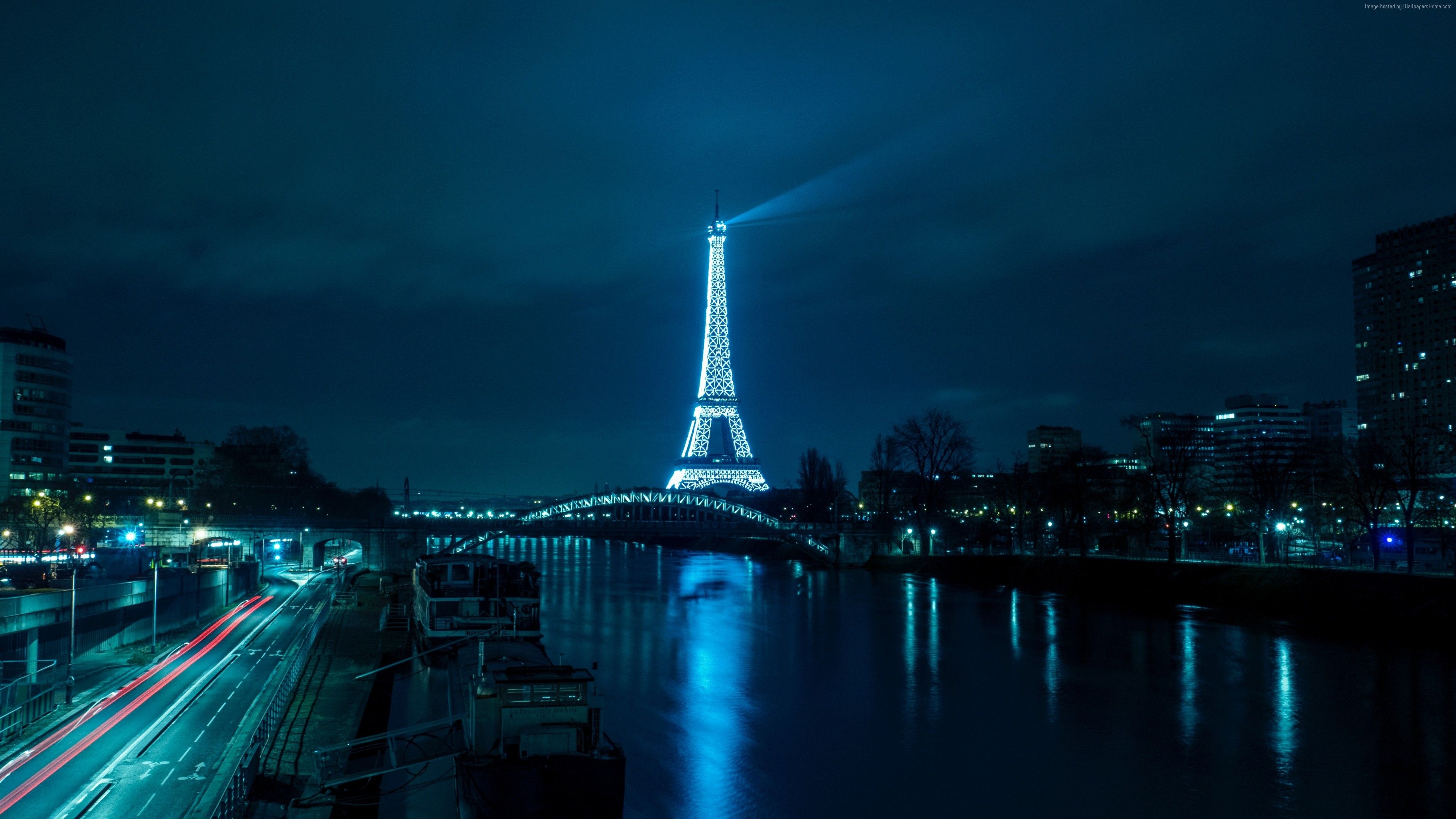 Paris: Eiffel Tower, France, Architecture. 3840x2160 4K Background.
