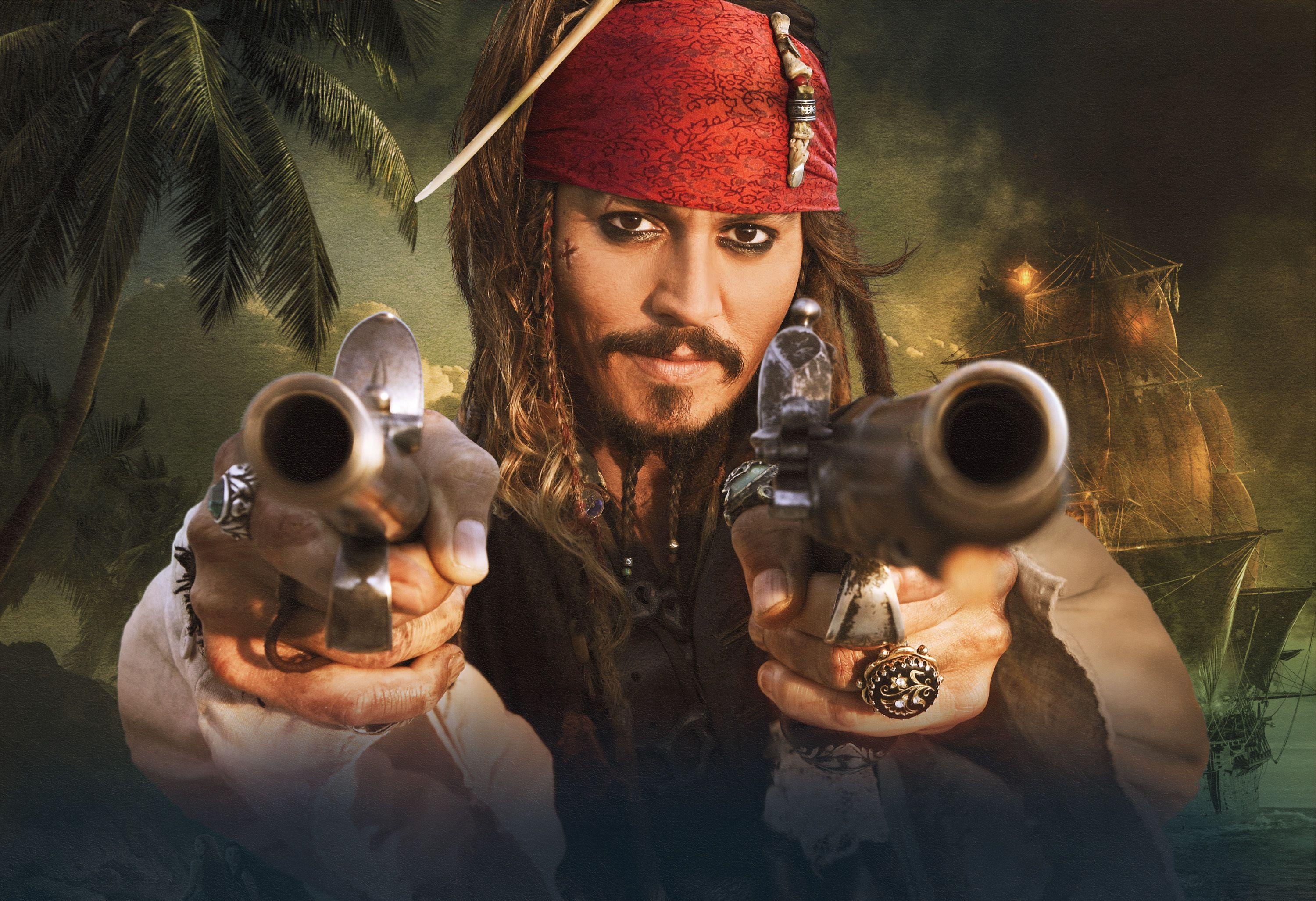 Pirates of the Caribbean: A multi-billion dollar Disney franchise encompassing Disney Park attractions, a series of films, and spin-off novels. 3000x2060 HD Background.