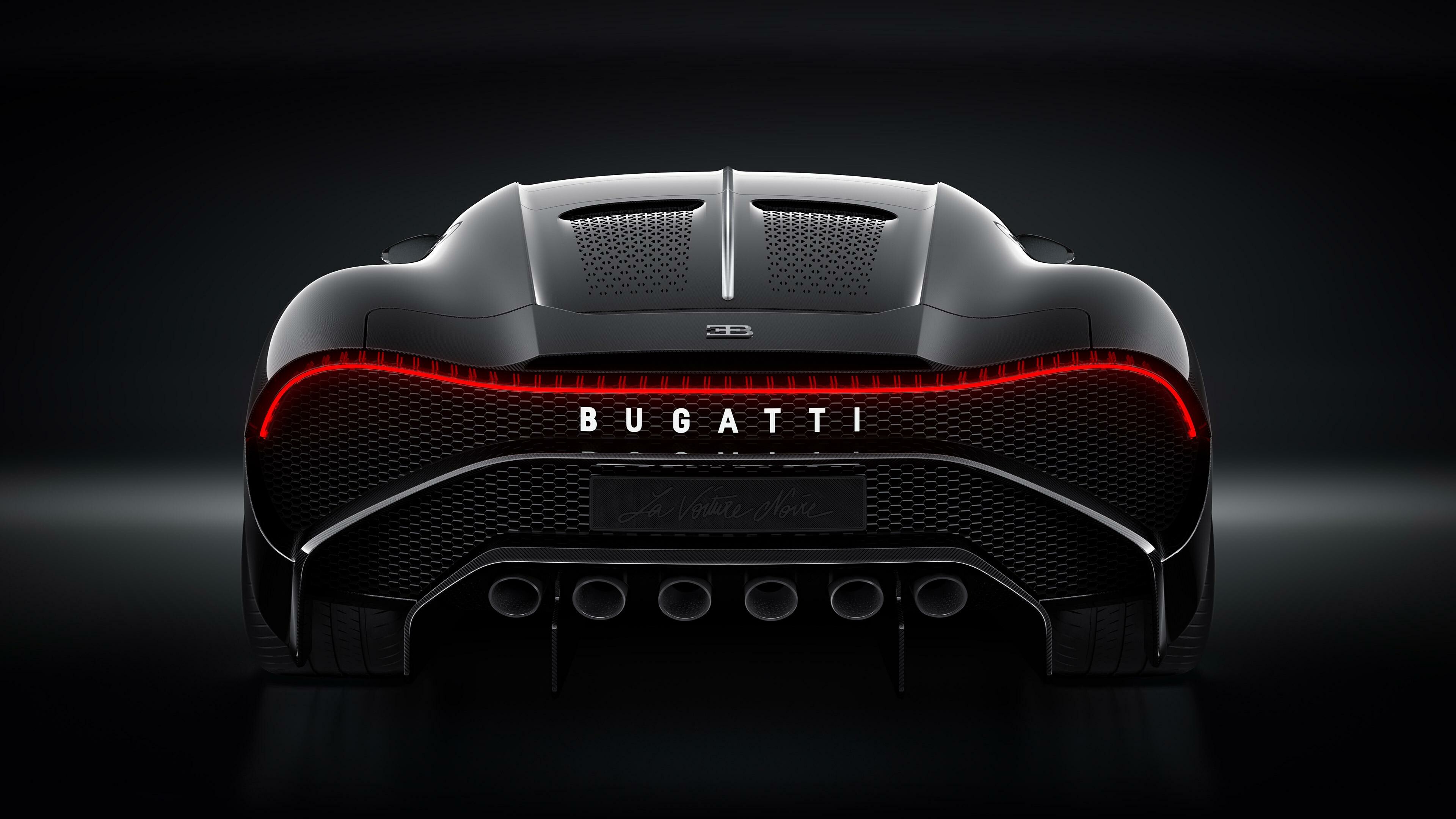 Bugatti La Voiture Noire: Introduced to the 110th anniversary of the brand, Automotive design. 3840x2160 4K Background.
