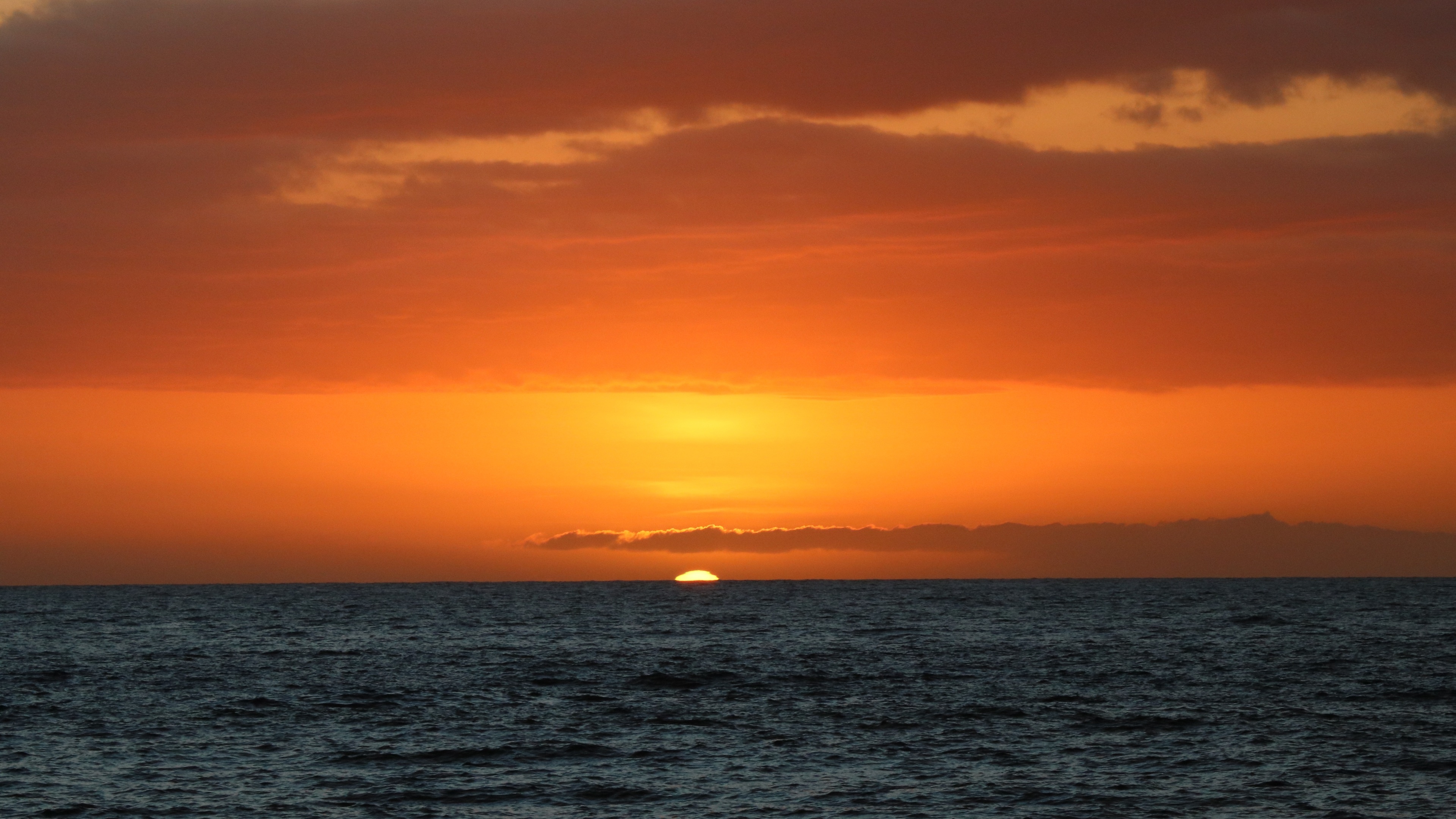 Hawaiian sunset, Breathtaking views, Tropical paradise, Ocean's golden glow, 3840x2160 4K Desktop
