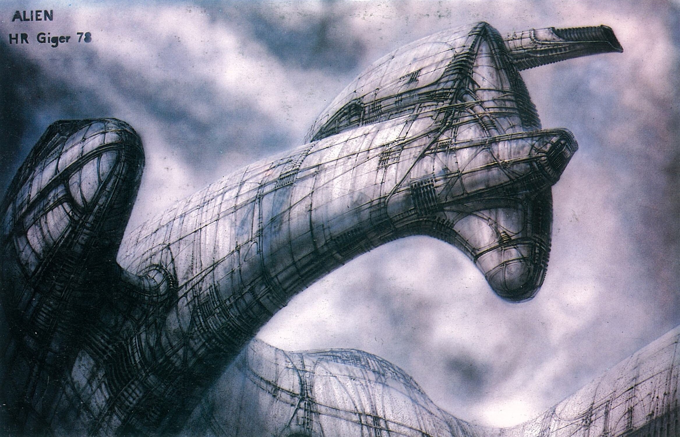 H.R. Giger: Futuristic City On The Alien Planet. 2340x1500 HD Background.