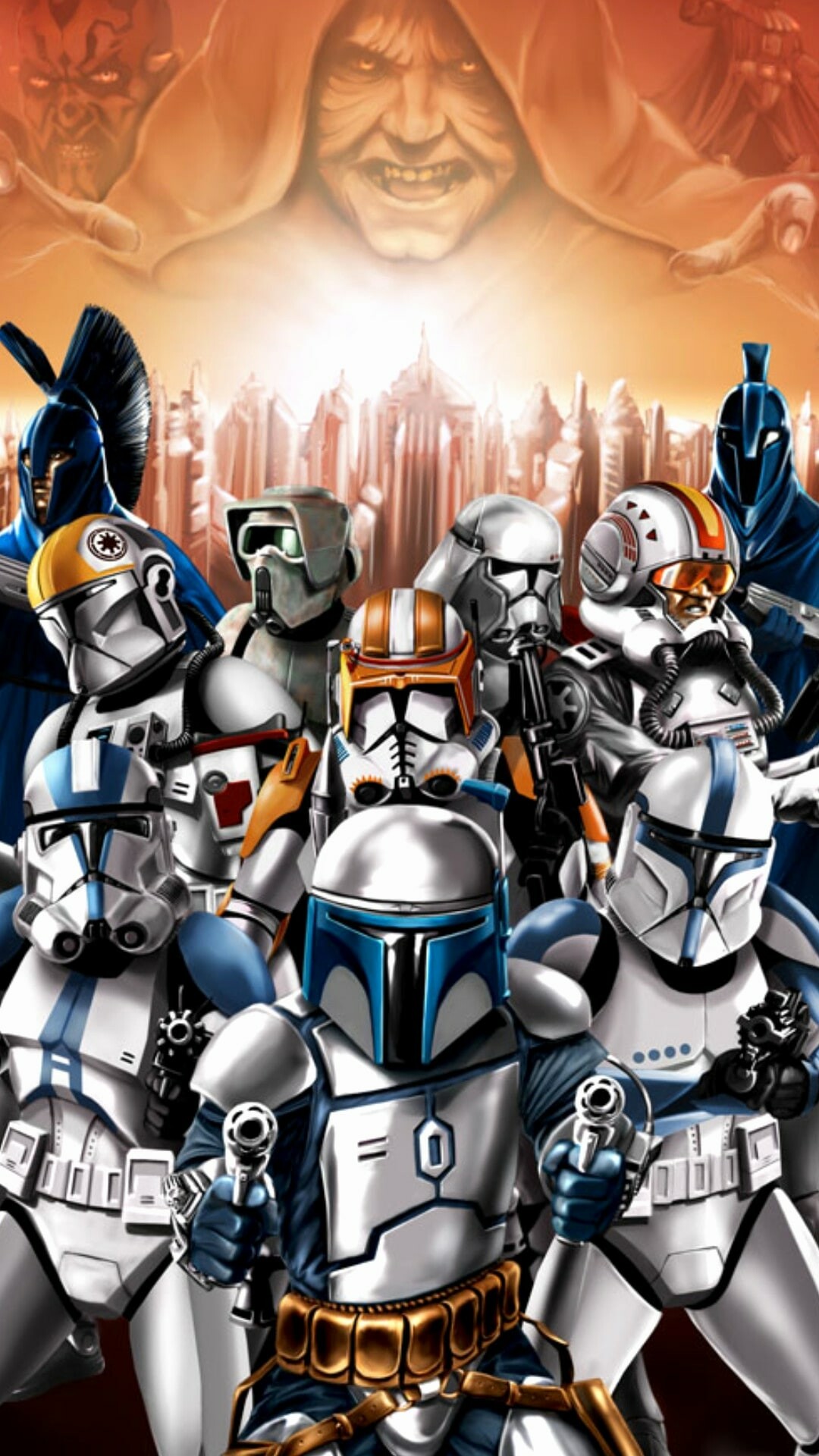 Star Wars: The Clone Wars, An American computer-animated television series created by George Lucas. 1080x1920 Full HD Wallpaper.