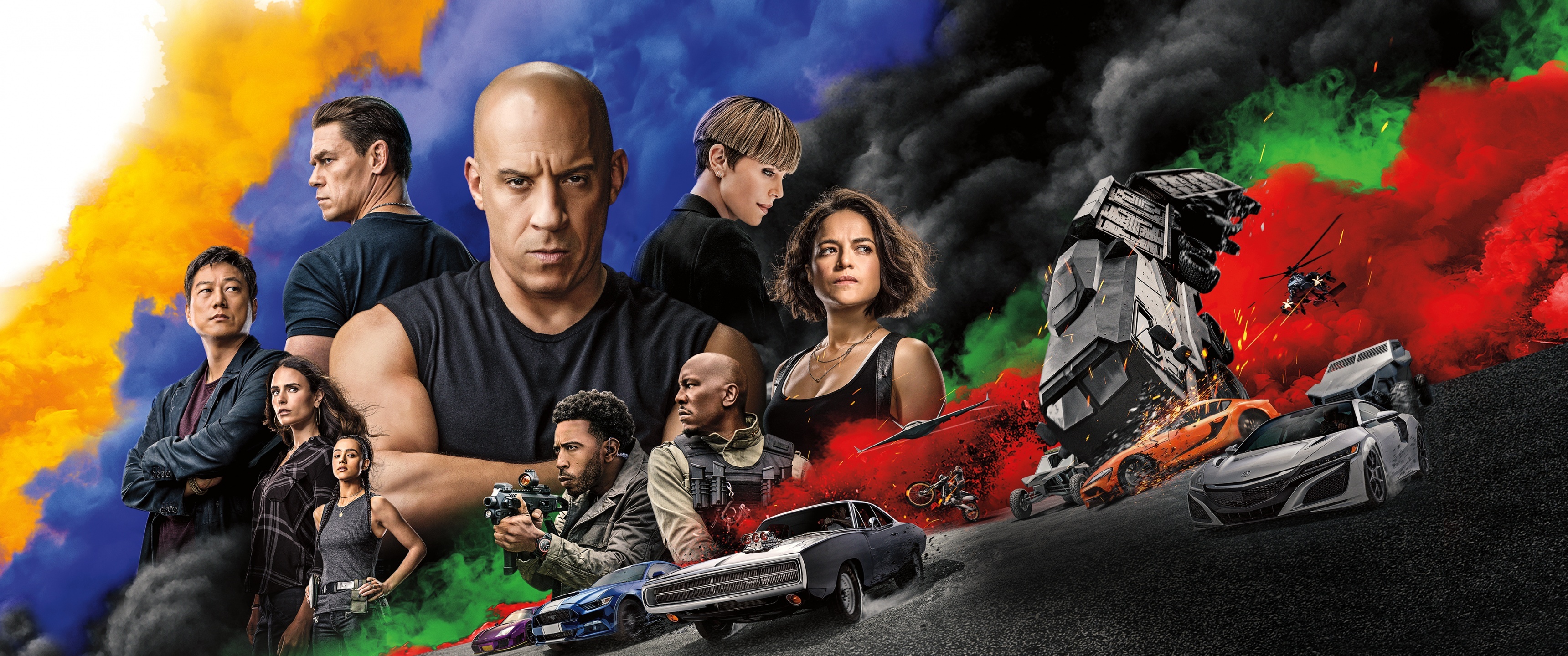 Fast and Furious 9, 4K wallpaper, Vin Diesel, Movies, 3440x1440 Dual Screen Desktop