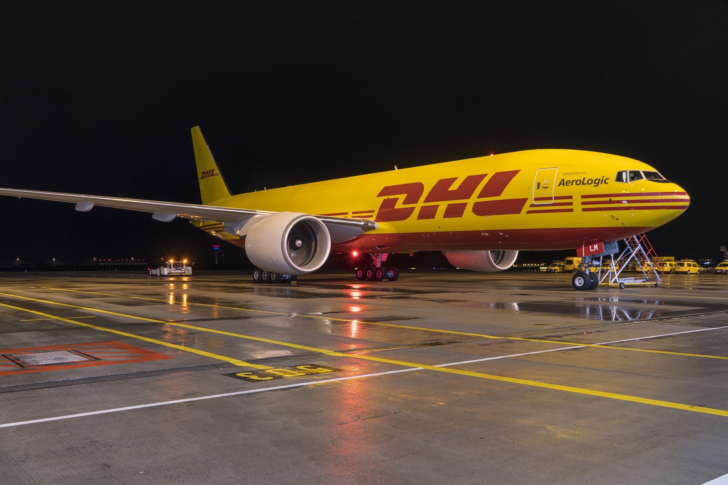DHL: The fleet operator and capacity provider for the world's strongest express courier company. 2550x1700 HD Background.