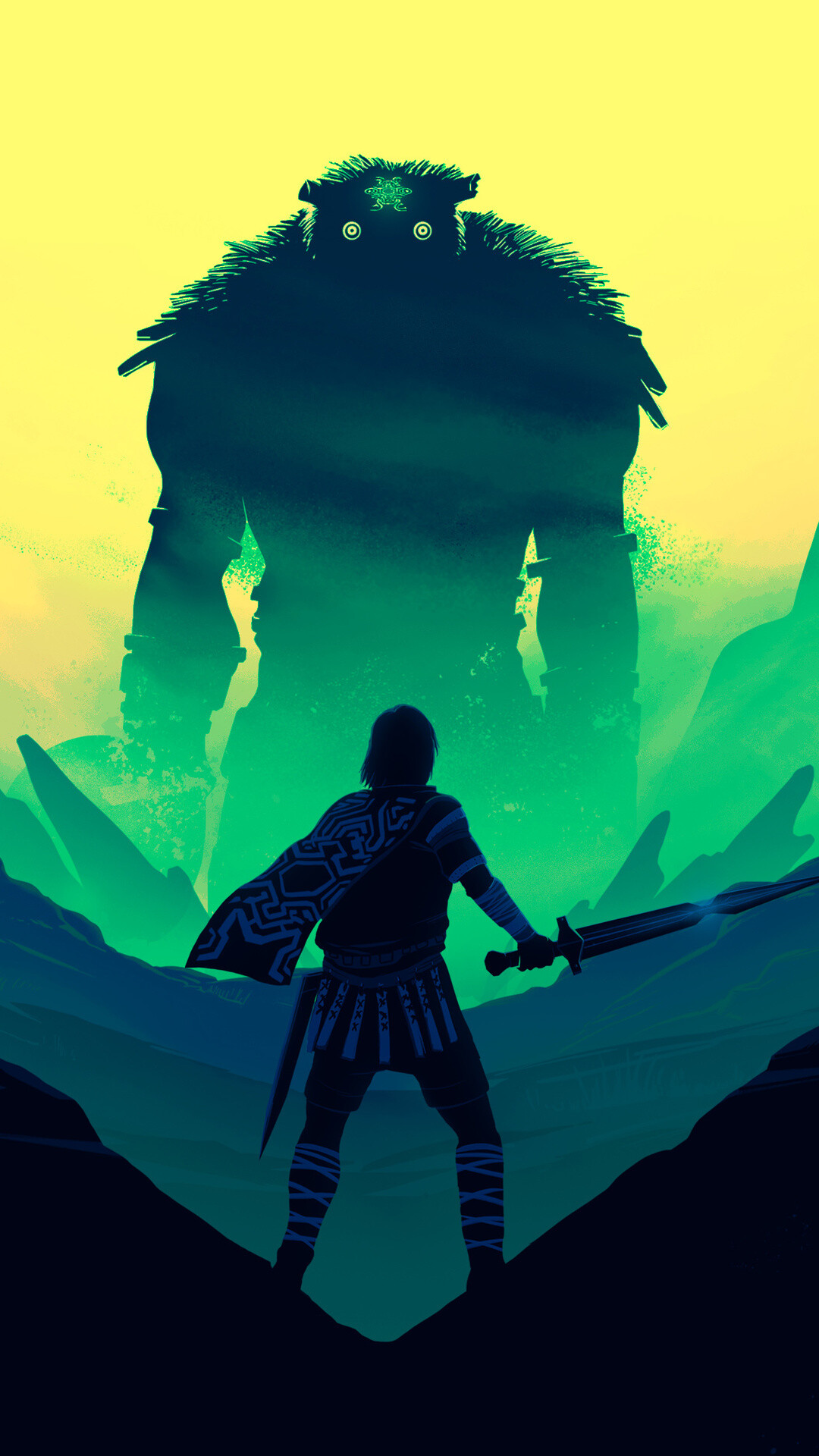 Shadow of the Colossus: Won "Best Adventure Game" in IGN's Best of 2005 awards. 1080x1920 Full HD Background.