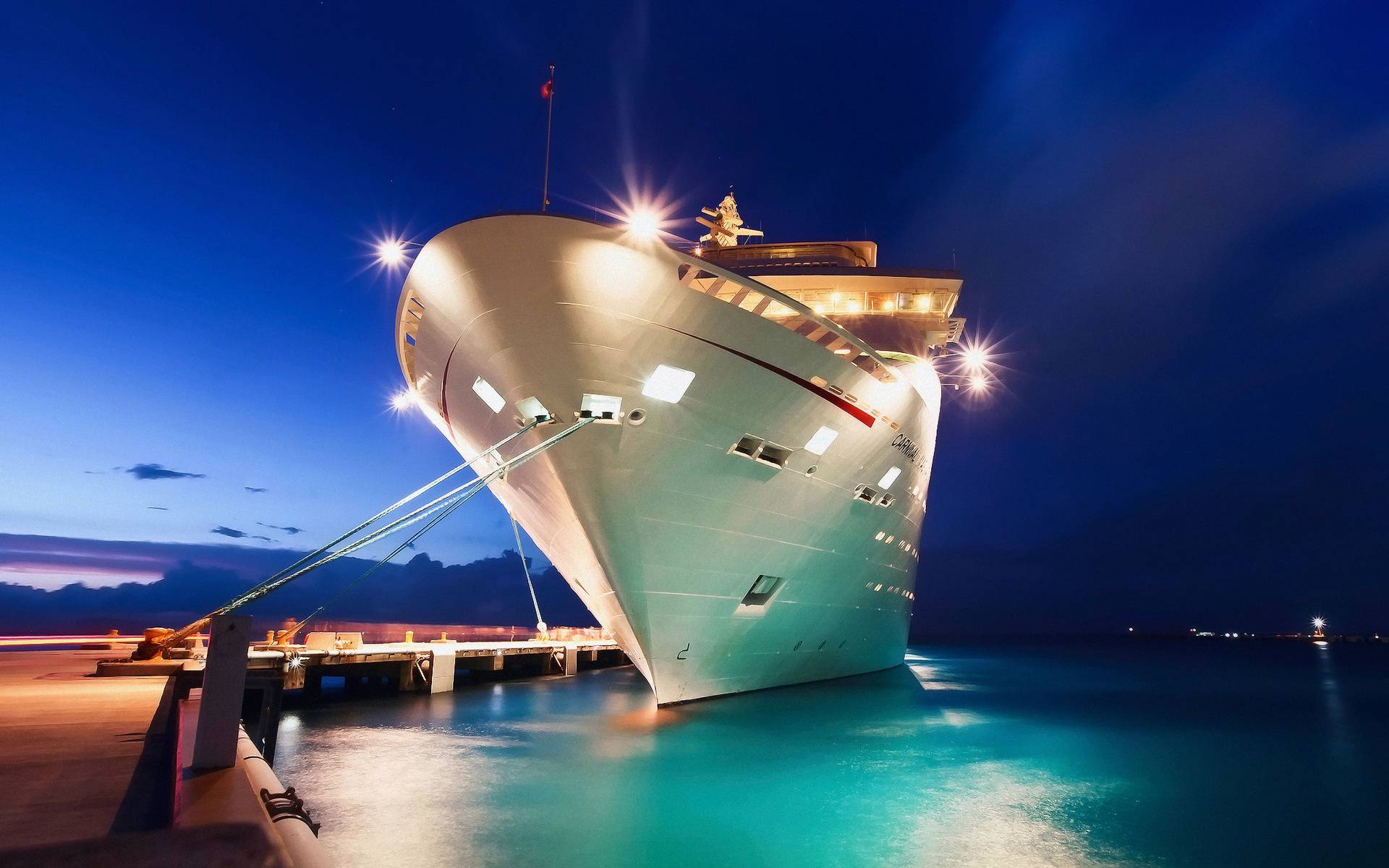 Cruiser (Ship): A large vessel, A port, Luxury cruising. 1920x1200 HD Background.