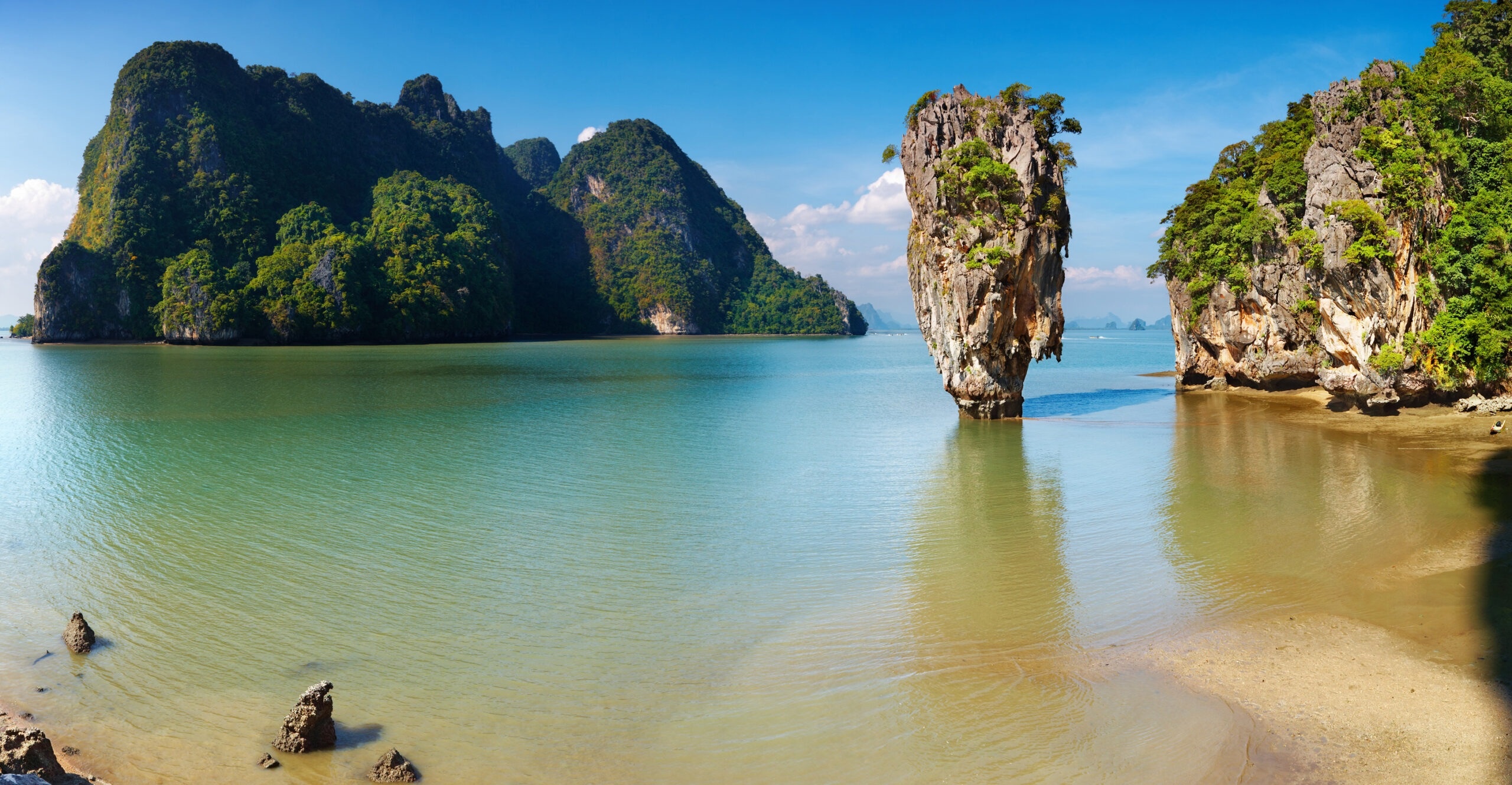 Khao Phing Kan, Playa de la Isla, Exotic destination, Travel guide, 2560x1330 HD Desktop