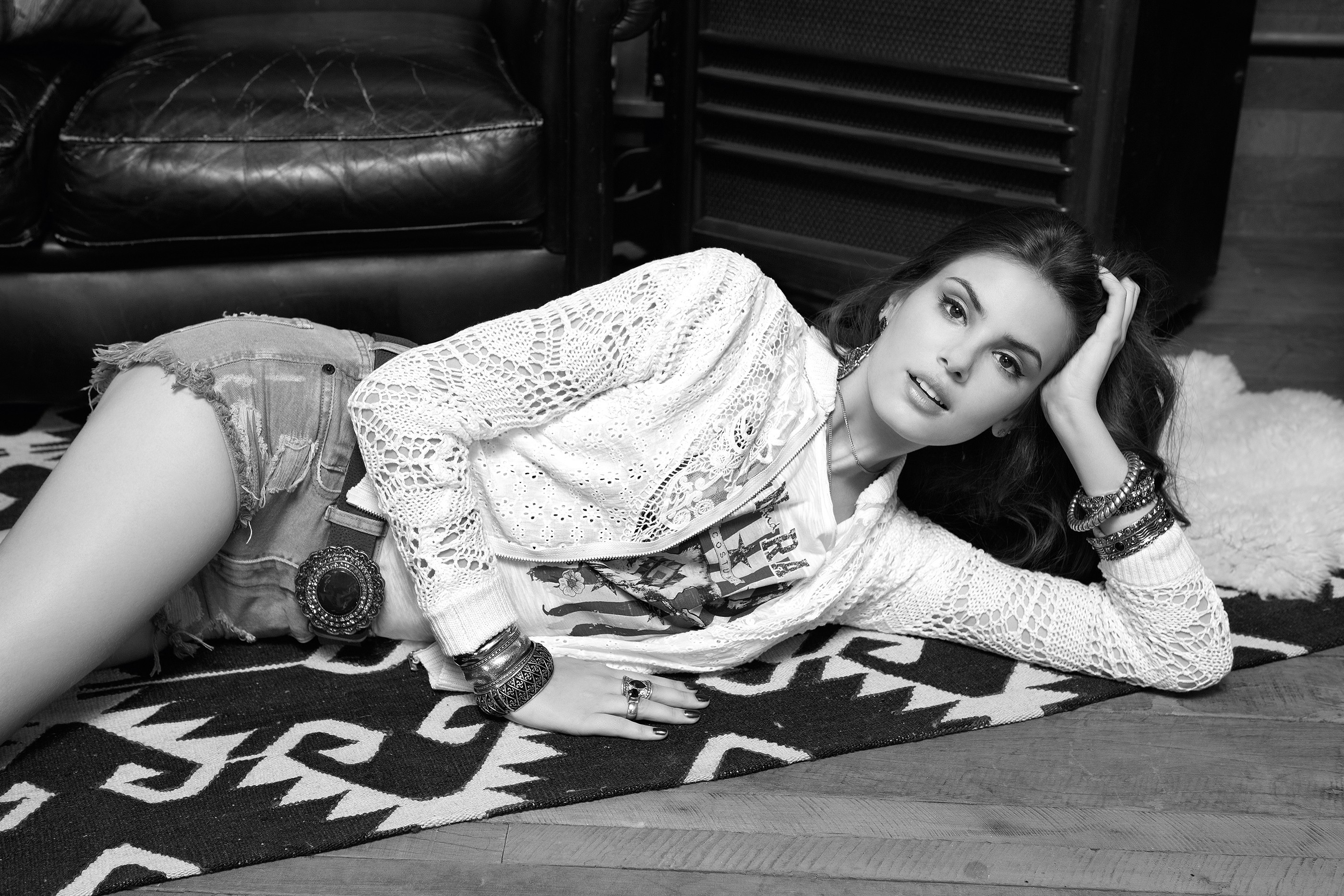Camila Queiroz, Black and white HD wallpapers, Celebrities, Brazilian actress, 2800x1870 HD Desktop