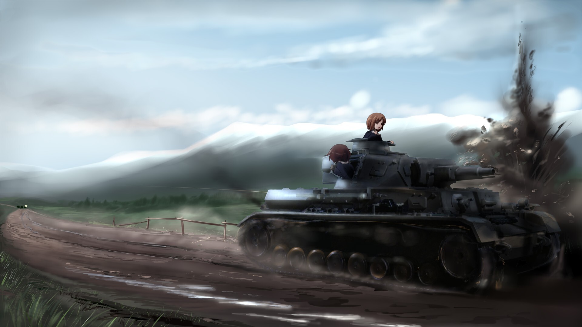 Girls und Panzer: A sport known as “Panzerfahren”, Eliminating opponents, A war-themed anime. 1920x1080 Full HD Wallpaper.