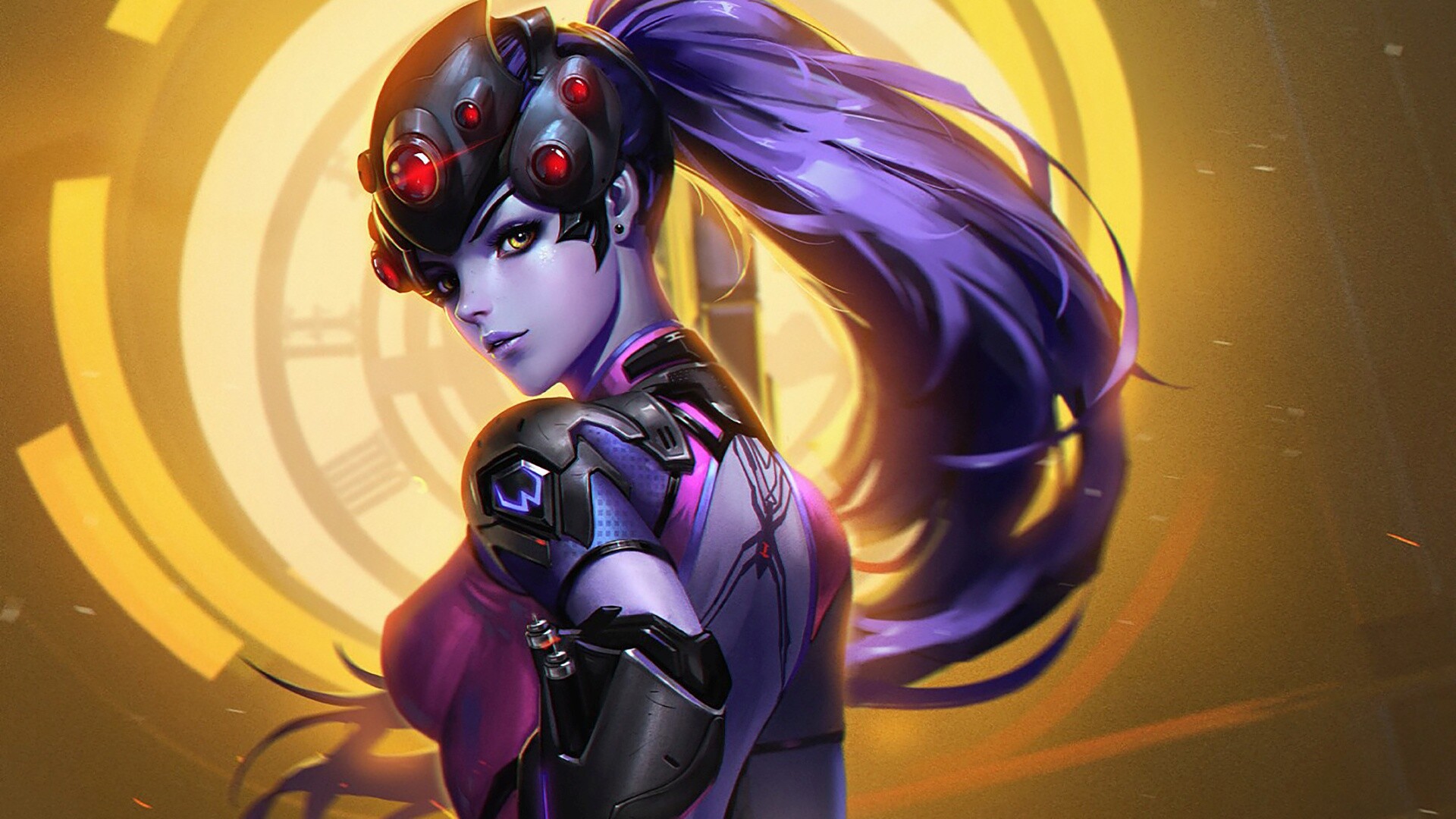 Overwatch: Widowmaker, Her ultimate ability is Infra-Sight. 1920x1080 Full HD Background.