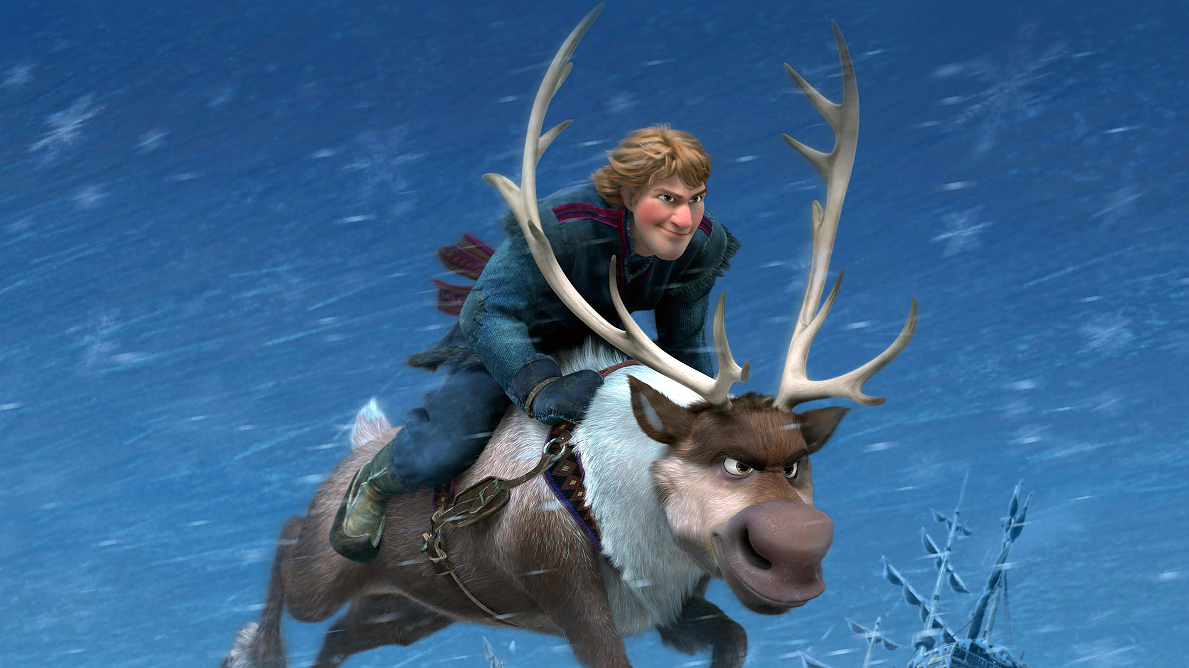 Kristoff, Running in Frozen, Disney, 3840x2160 4K Desktop