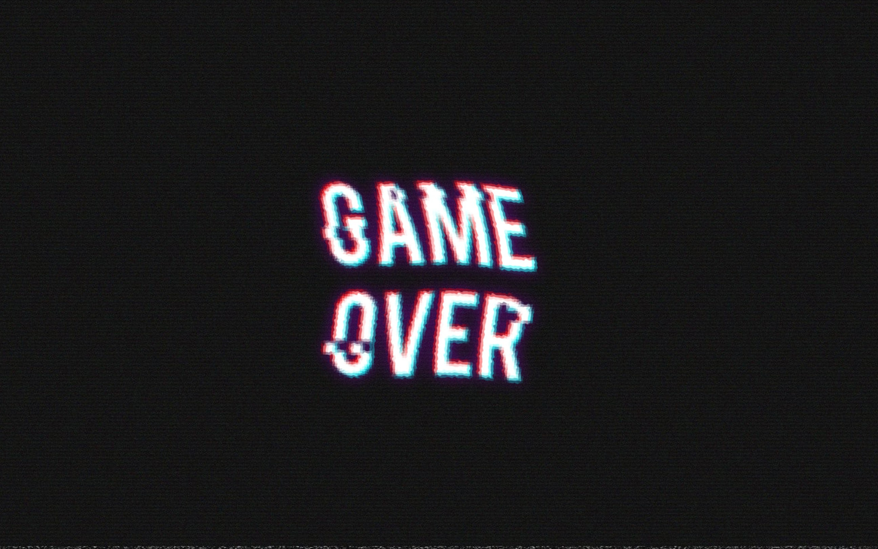 Game Over, Retro games, Distorted logo, Vintage style, 2880x1800 HD Desktop