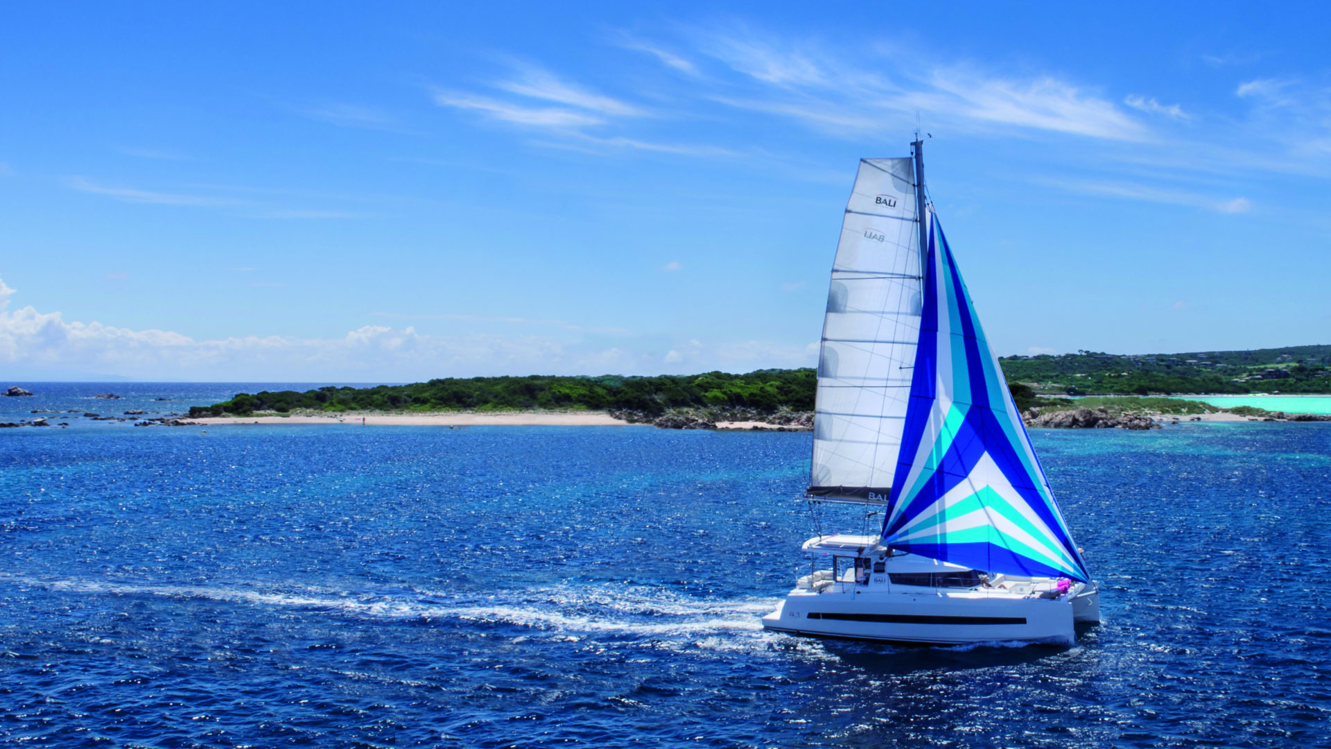 Sail Boat: Catamaran, A twin-hull boat with two equally-sized hulls placed side by side. 1920x1080 Full HD Wallpaper.