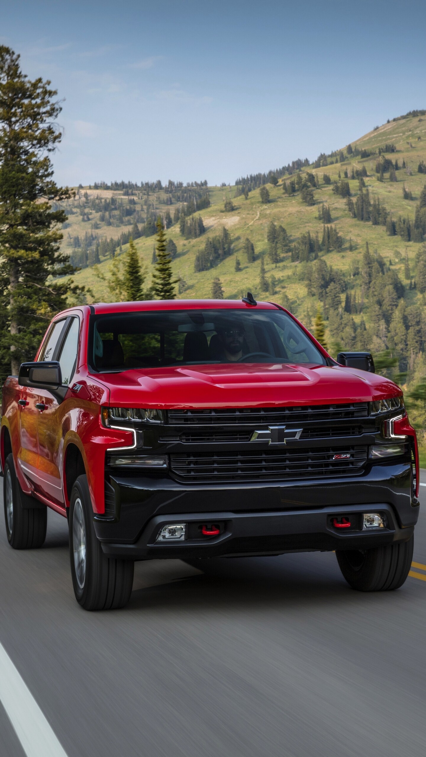 Chevrolet Silverado: Z71 package, An optional upgrade enhancing the pickup's off-road capabilities. 1440x2560 HD Wallpaper.