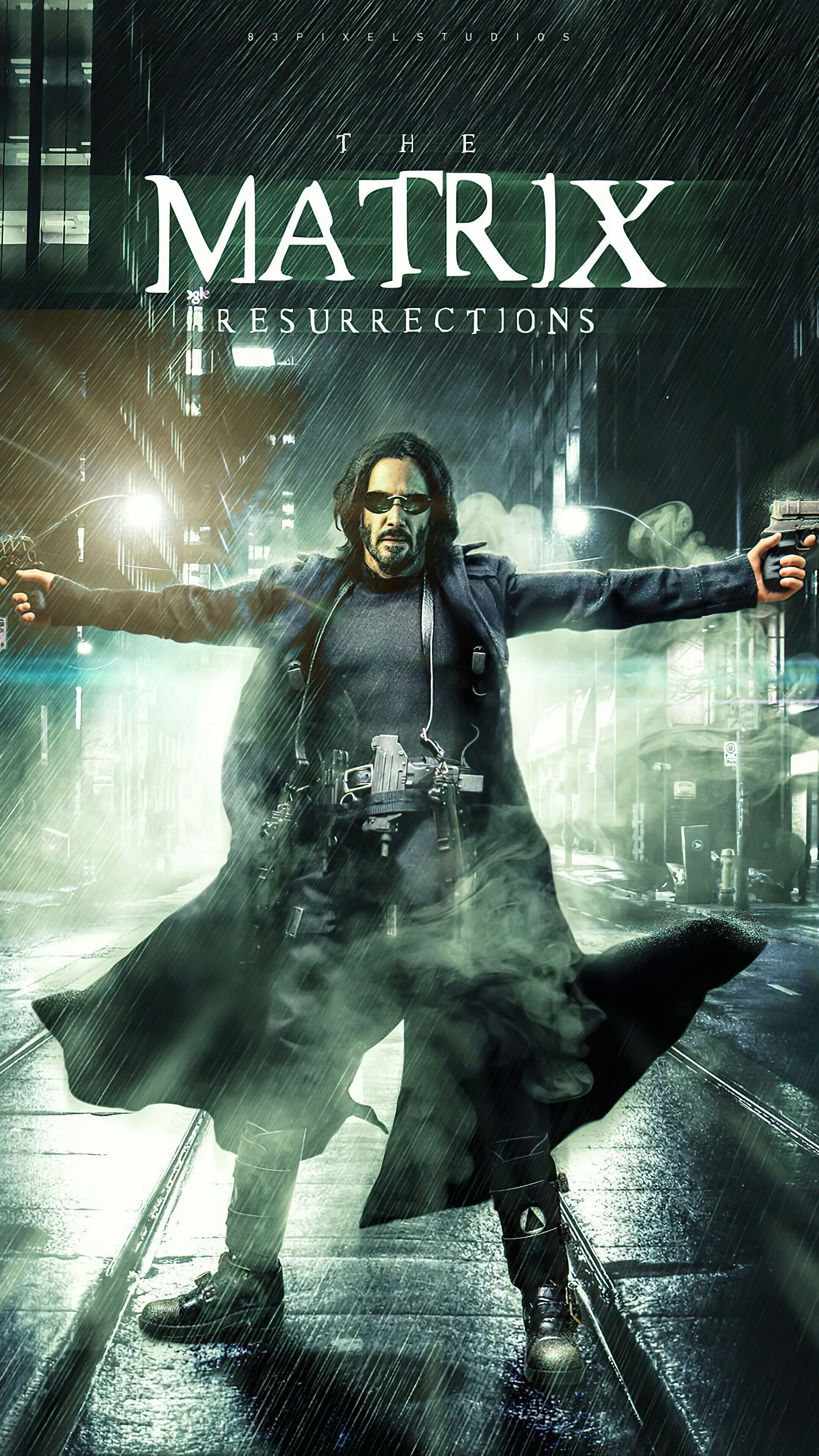 The Matrix Resurrections: Keanu Reeves as Neo, Thomas A. Anderson, also known as The One. 2160x3840 4K Background.