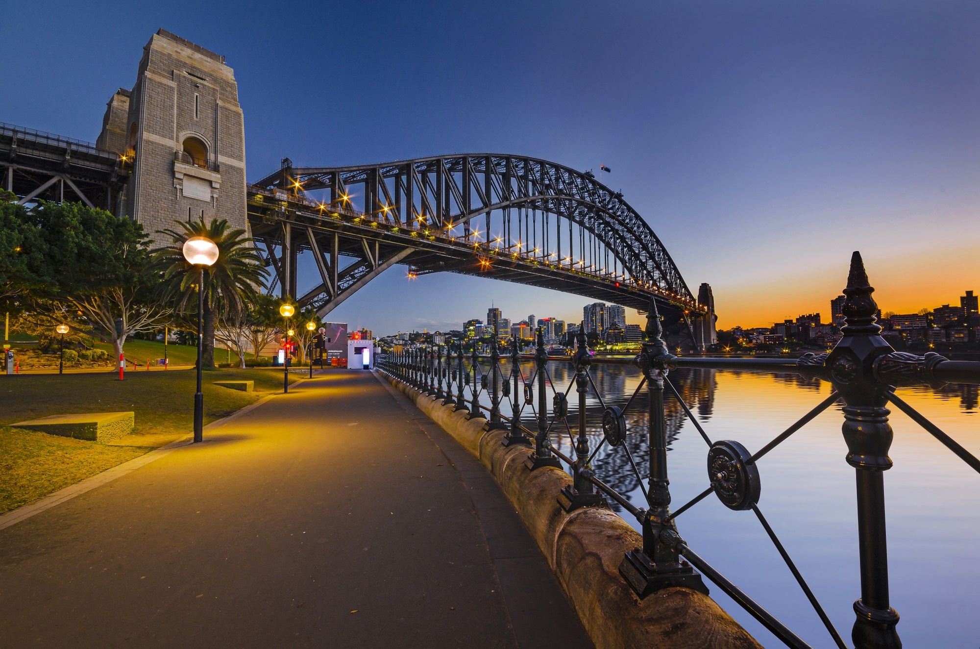 Sydney Harbor Bridge, Evening sky, Australia, 2000x1330 HD Desktop