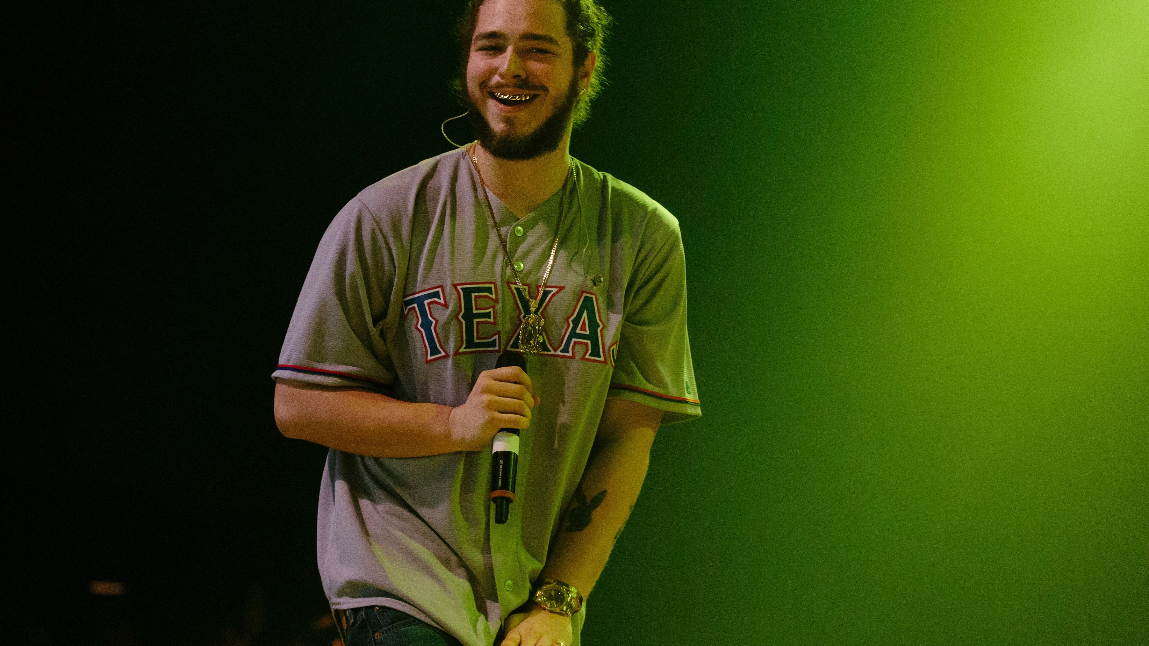 Post Malone: The singer has gained acclaim for blending genres and subgenres of hip hop, pop, R&B, and trap. 3840x2160 4K Wallpaper.