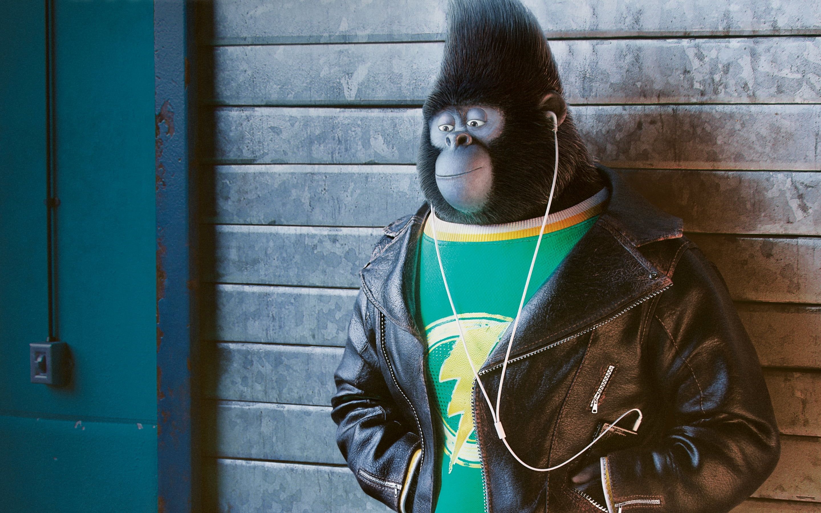 Sing movie, Johnny the gorilla, Taron Egerton's performance, Music and emotion, 2880x1800 HD Desktop