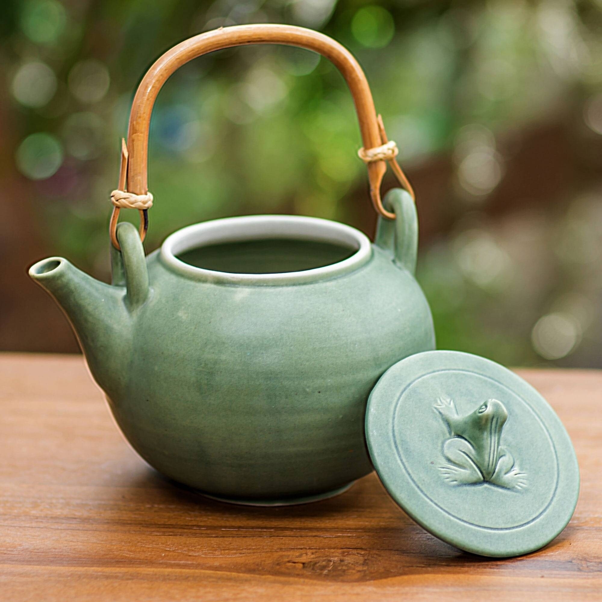 Handmade ceramic teapot, Frog song design, Indonesian craftsmanship, Unique artistry, 2000x2000 HD Phone