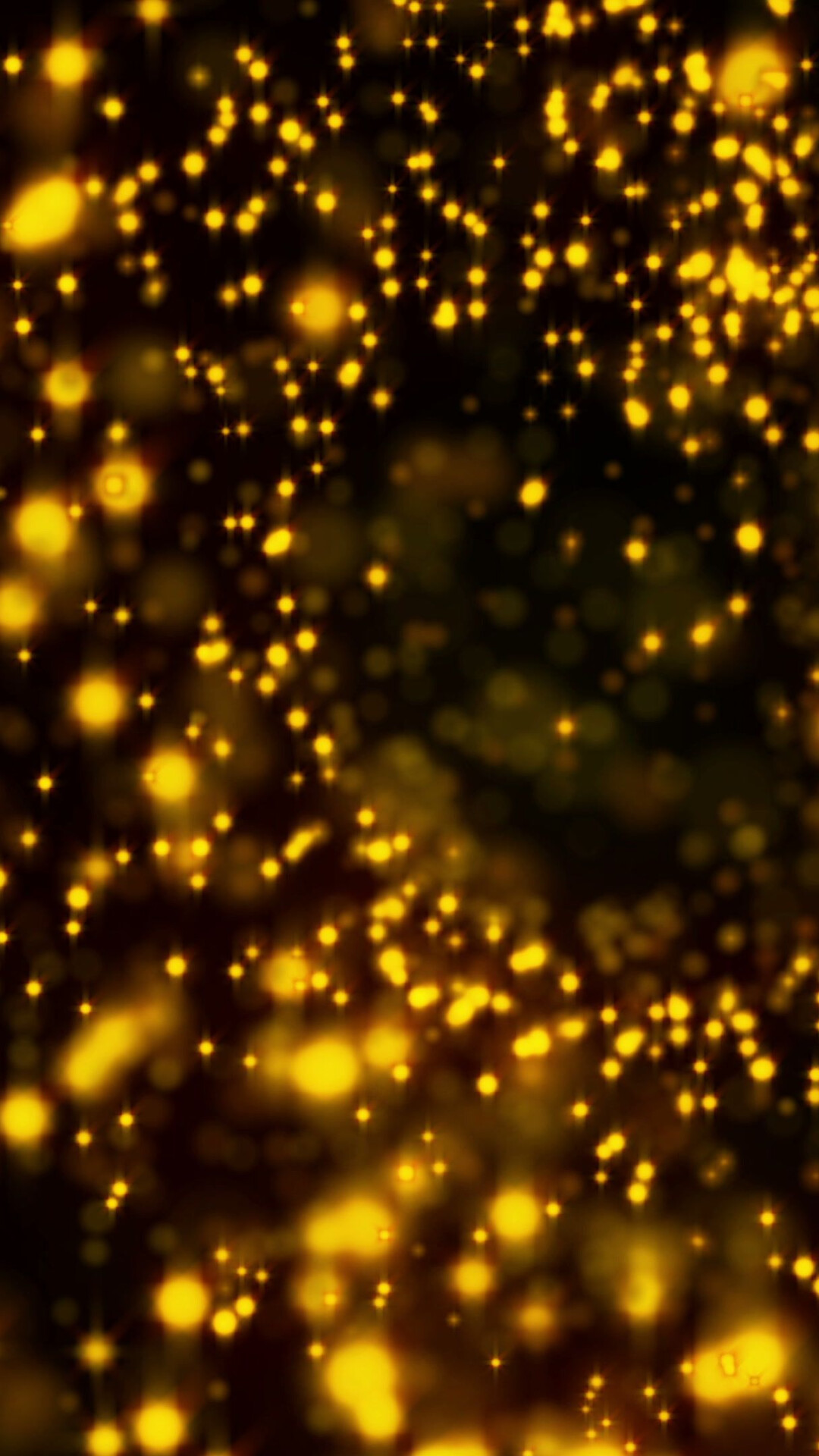 Gold Dots: Holiday blurred decorative holiday lights, Christmas tree lights, Bokeh effect. 1080x1920 Full HD Wallpaper.