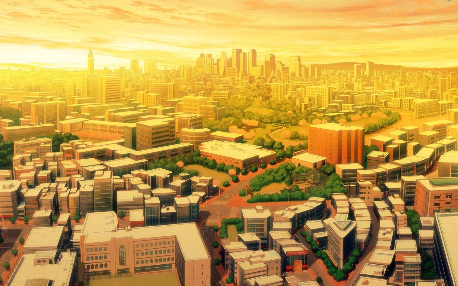 Cartoon Skyline, Cartoon city, Animated, 1920x1200 HD Desktop
