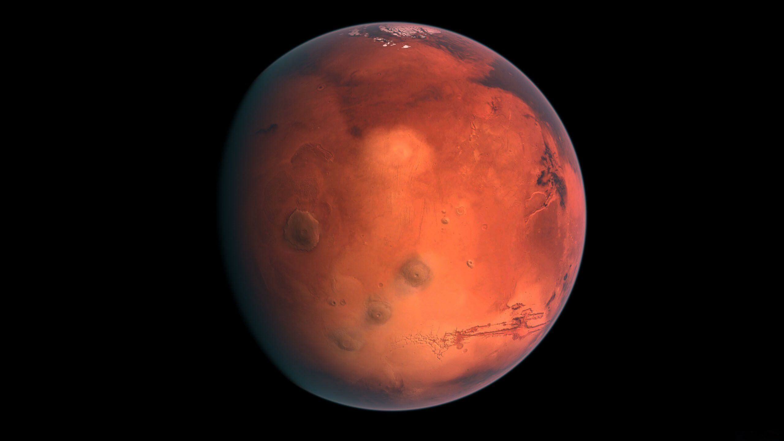 Mars: The planet has the largest dust storms in the solar system. 2560x1440 HD Wallpaper.