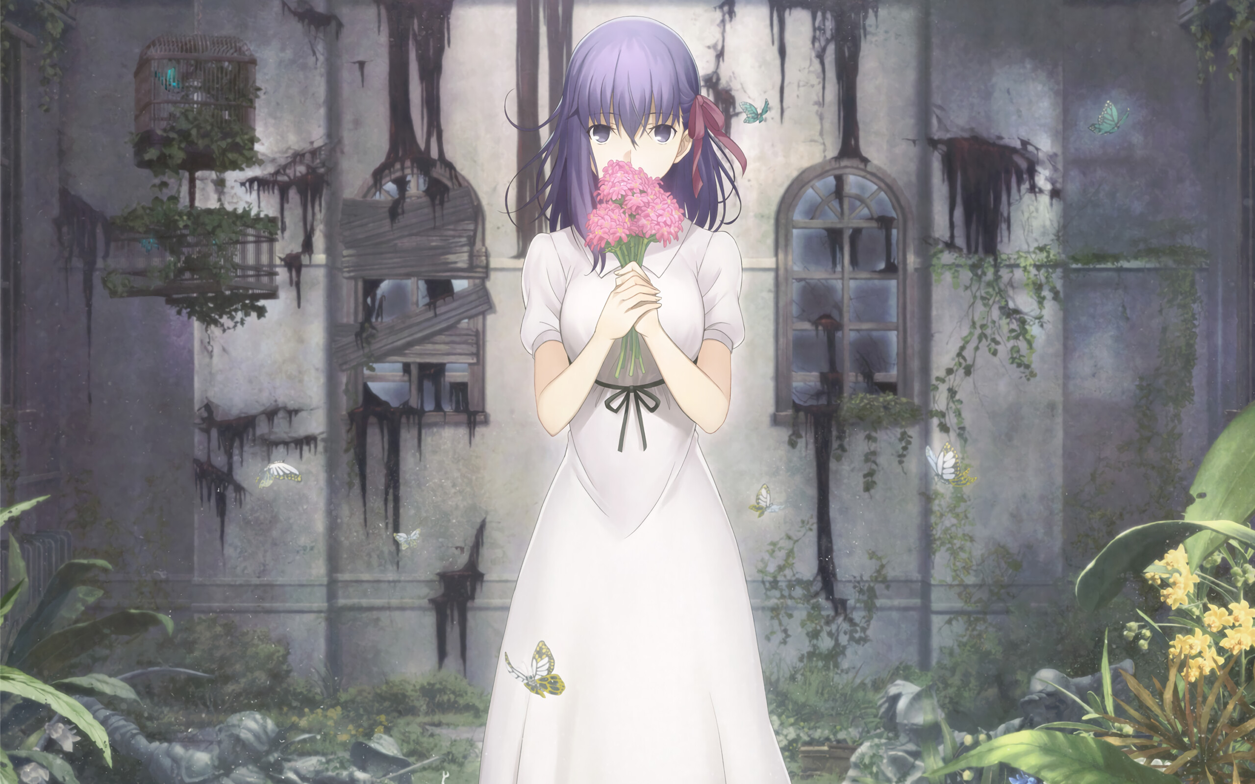 Fate/stay night: Heaven's Feel: Trilogy, Focuses on Shirou Emiya and Sakura Matou. 2560x1600 HD Wallpaper.