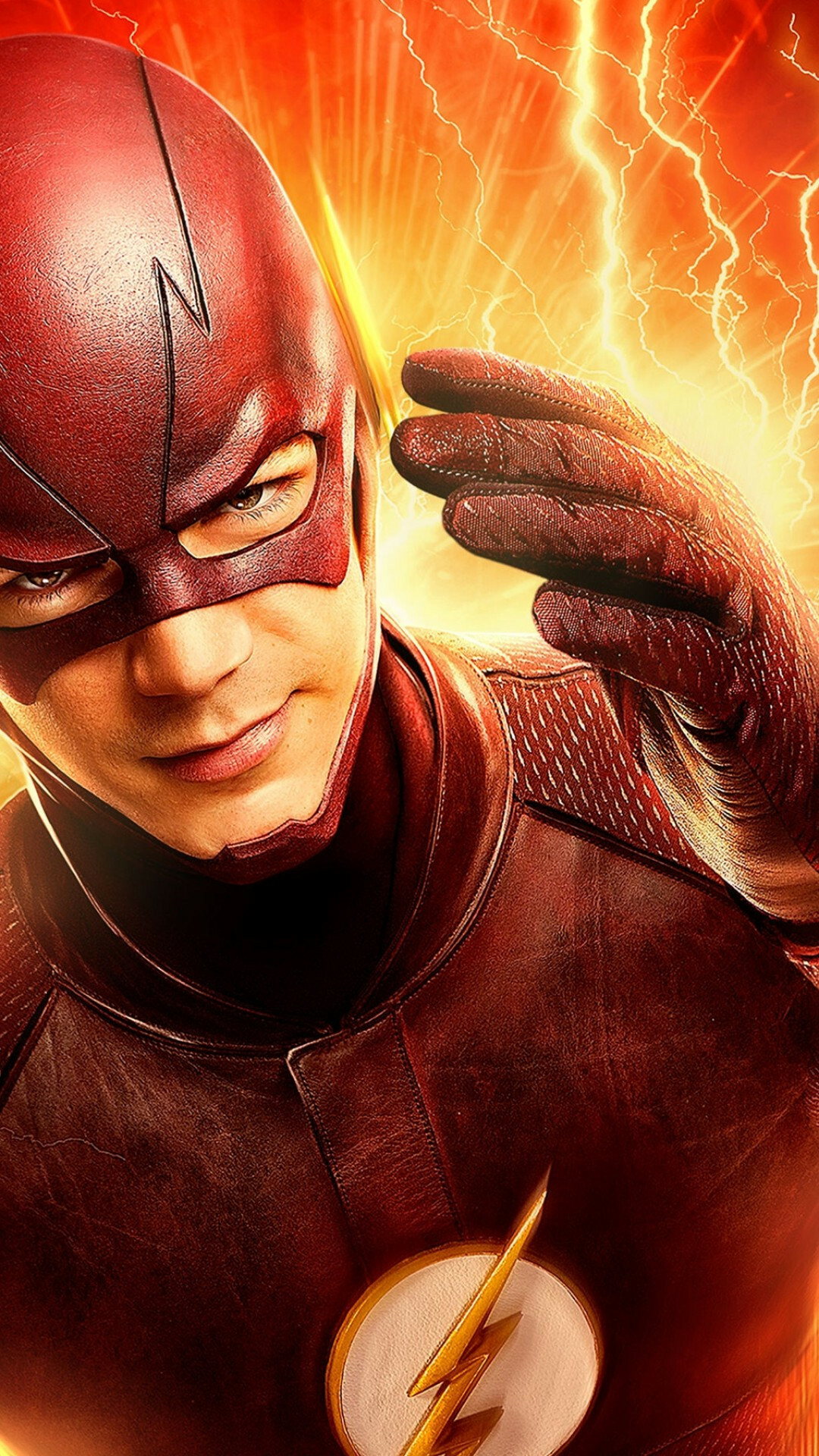 Flash (DC): An ordinary forensic scientist, The fastest man alive, TV series. 1080x1920 Full HD Background.