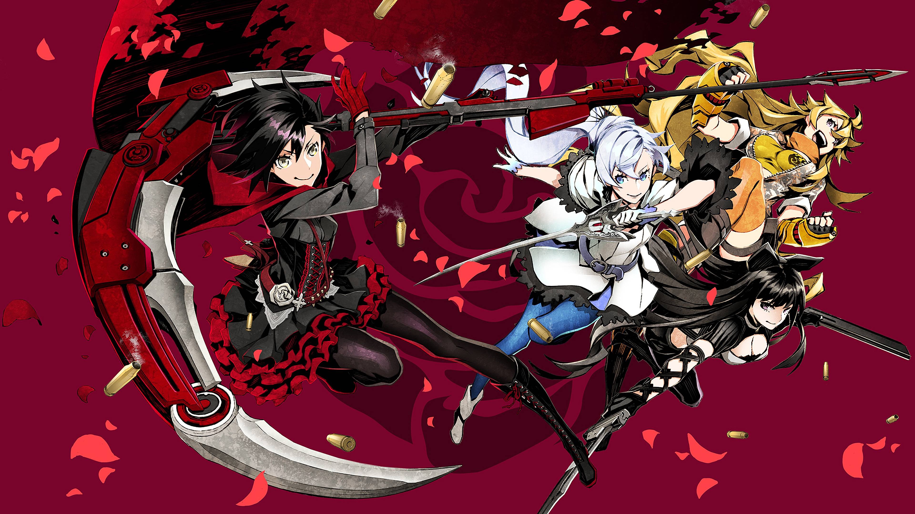 RWBY anime, Action-filled scenes, Popular characters, Animated artistry, Bold color palettes, 3840x2160 4K Desktop