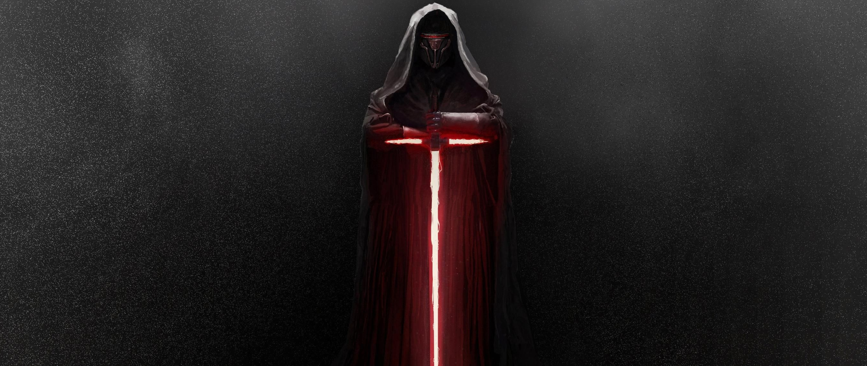 Kylo Ren's lightsaber, Star Wars fan art, Dark side power, Epic weapon design, 3000x1270 Dual Screen Desktop