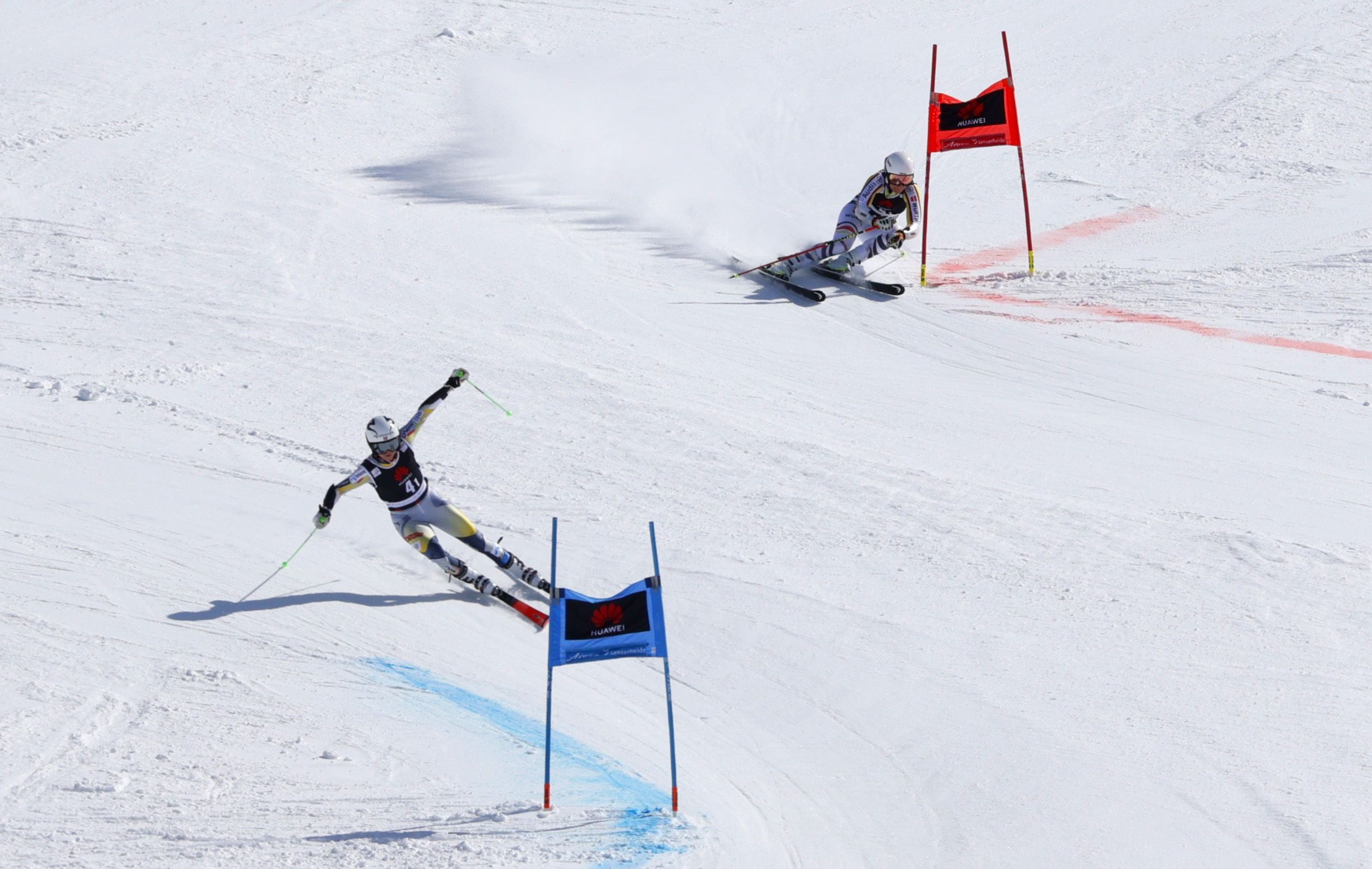 Alpine Skiing: Winter sports, Alpine skiing's parallel event, Ski racers, FIS, Gliding on a snow. 2520x1600 HD Wallpaper.