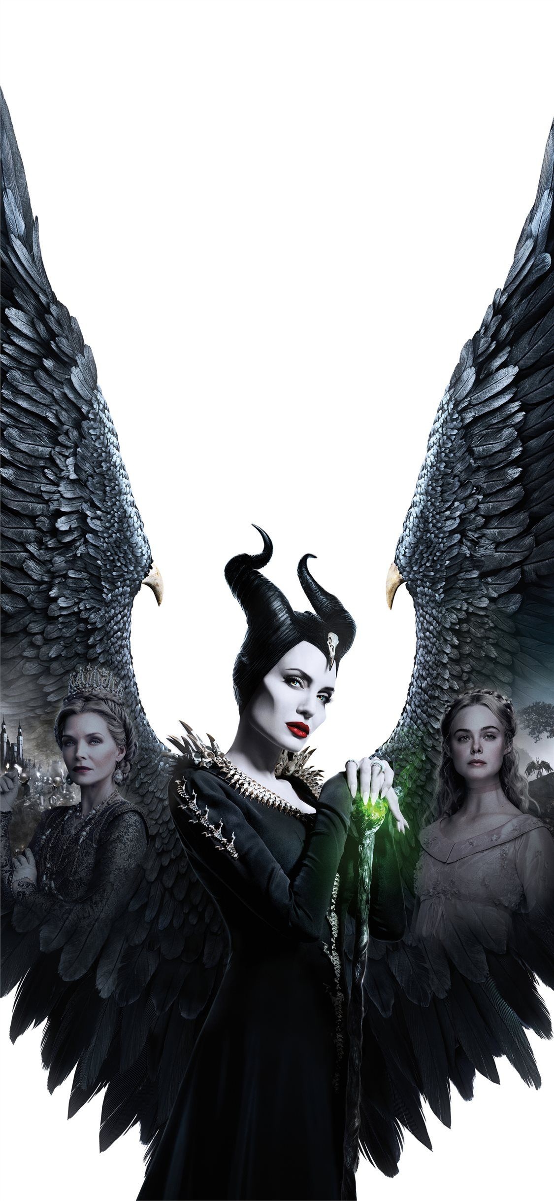 Maleficent Mistress of Evil, 2019 wallpapers, evil backgrounds, 1130x2440 HD Phone