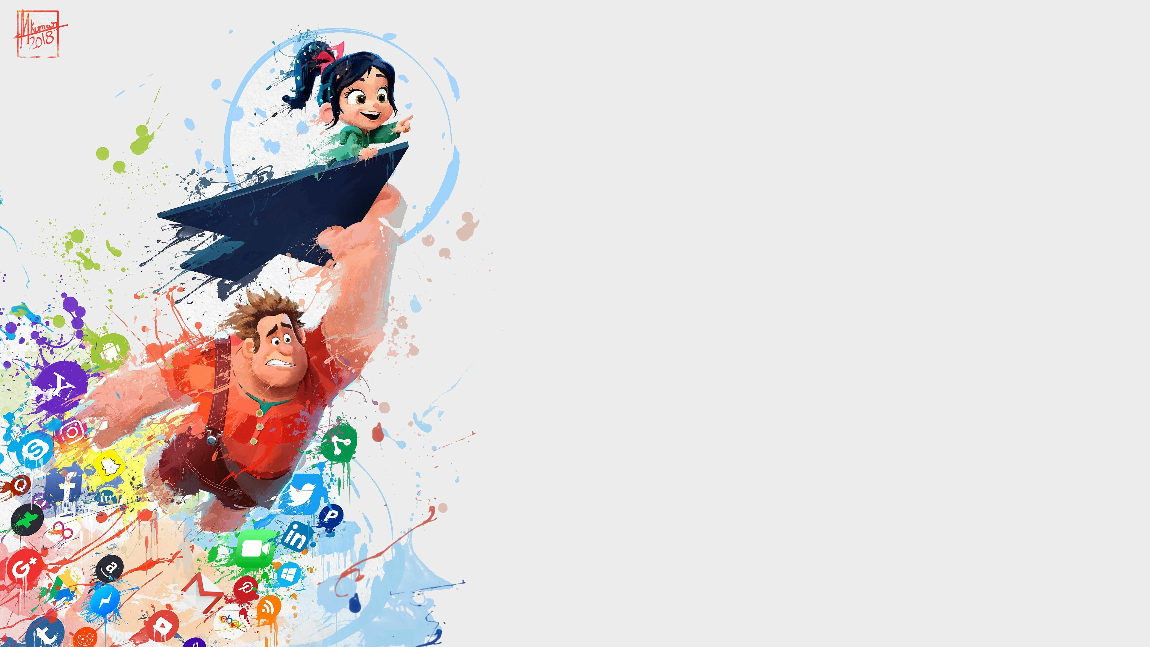 Wreck-It Ralph: A 2012 American computer-animated comedy film produced by Walt Disney Animation Studios and released by Walt Disney Pictures. 3840x2160 4K Wallpaper.